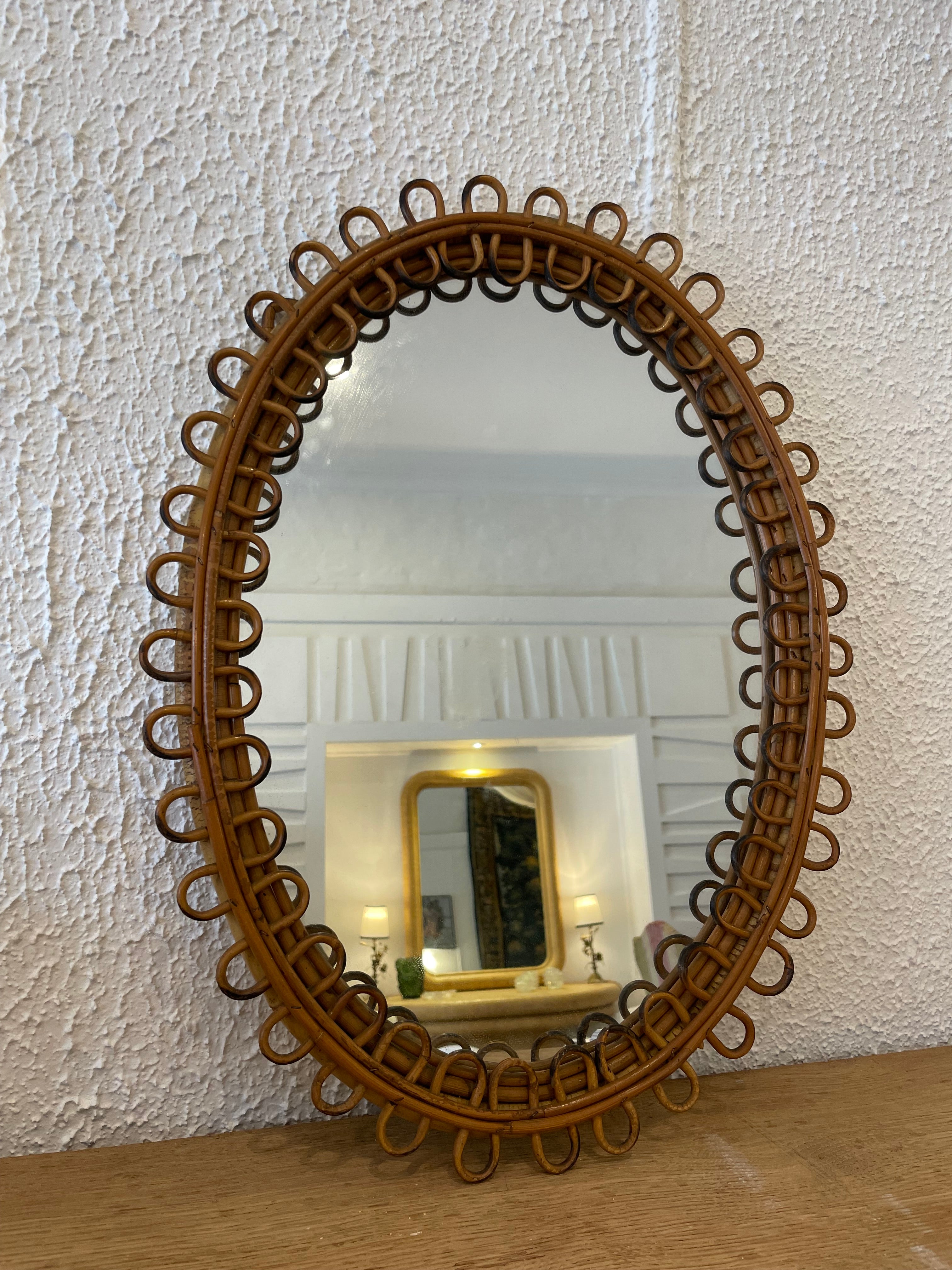 Oval Bonacina Mirror, 1960s Italian