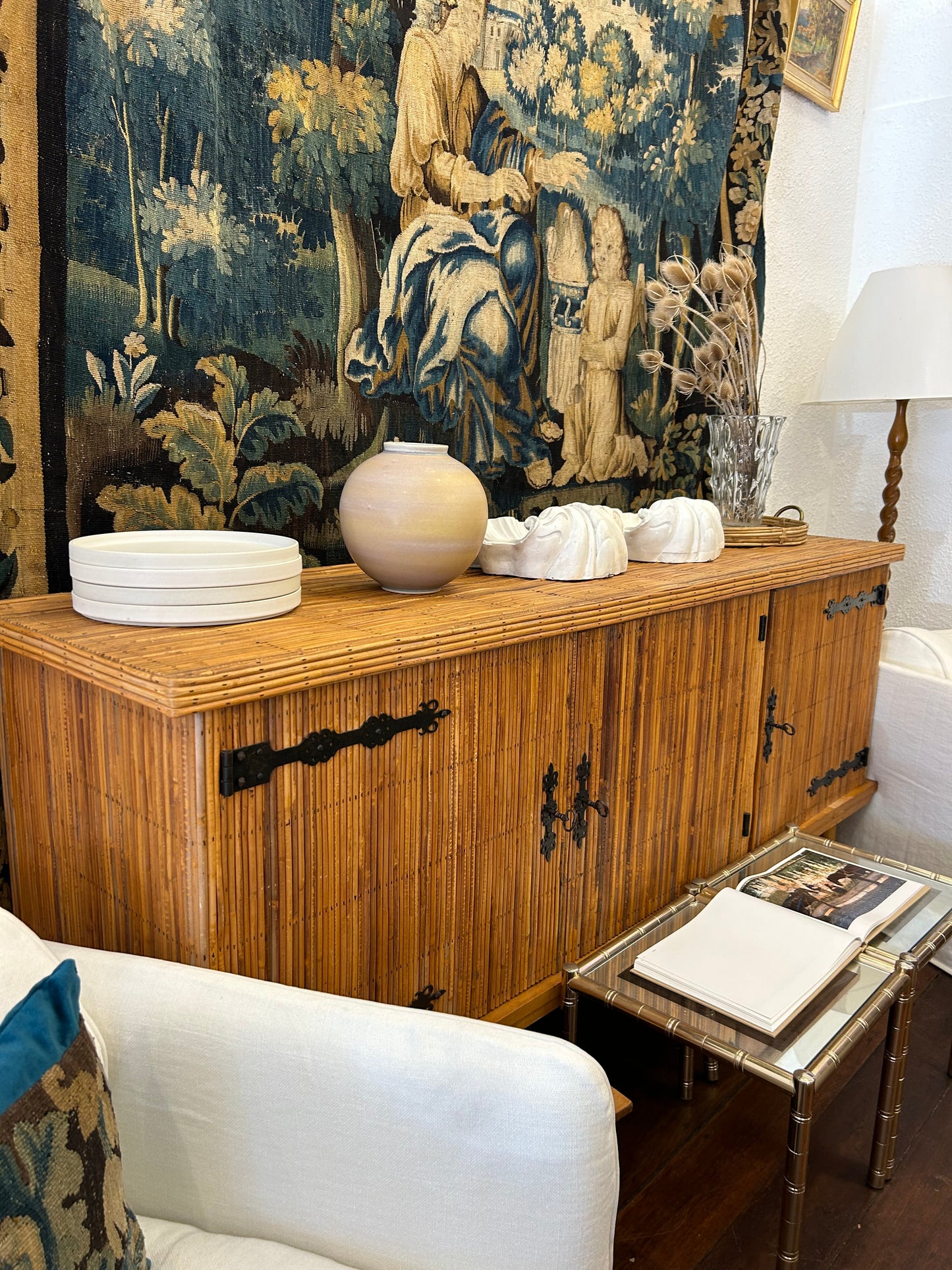 1950’s French Audoux Minet Bamboo Sideboard