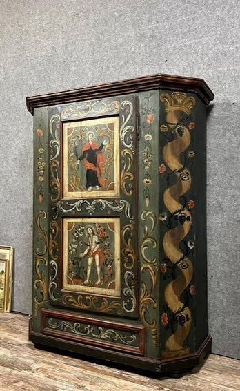 1680 Swiss Hand Painted Cabinet