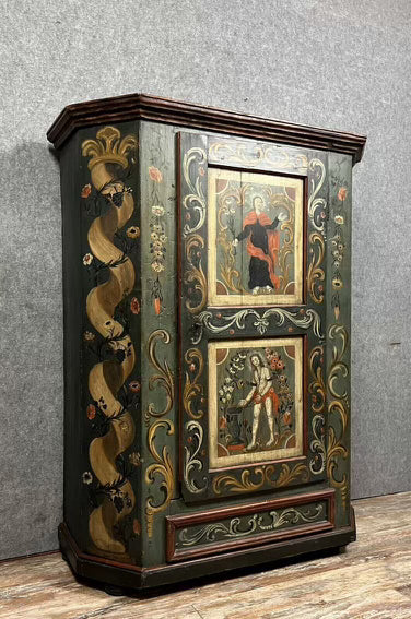 1680 Swiss Hand Painted Cabinet