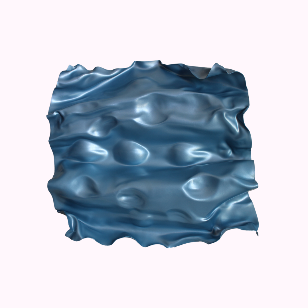 Blue resin sculpture by Mariel contemporary decorative artwork