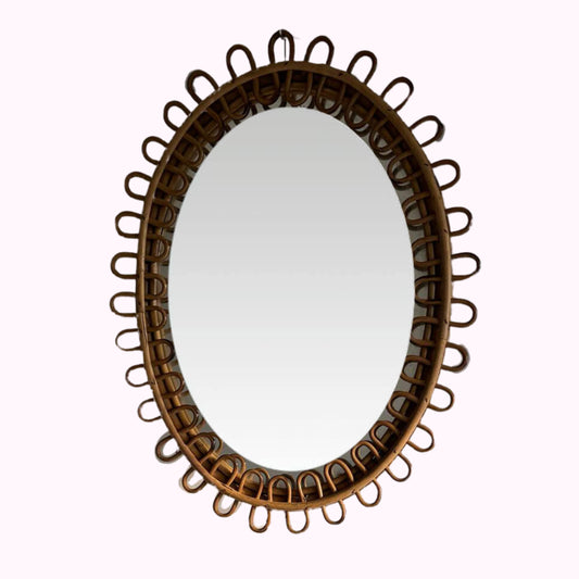 Large Oval Bonacina Mirror, 1960s Italian