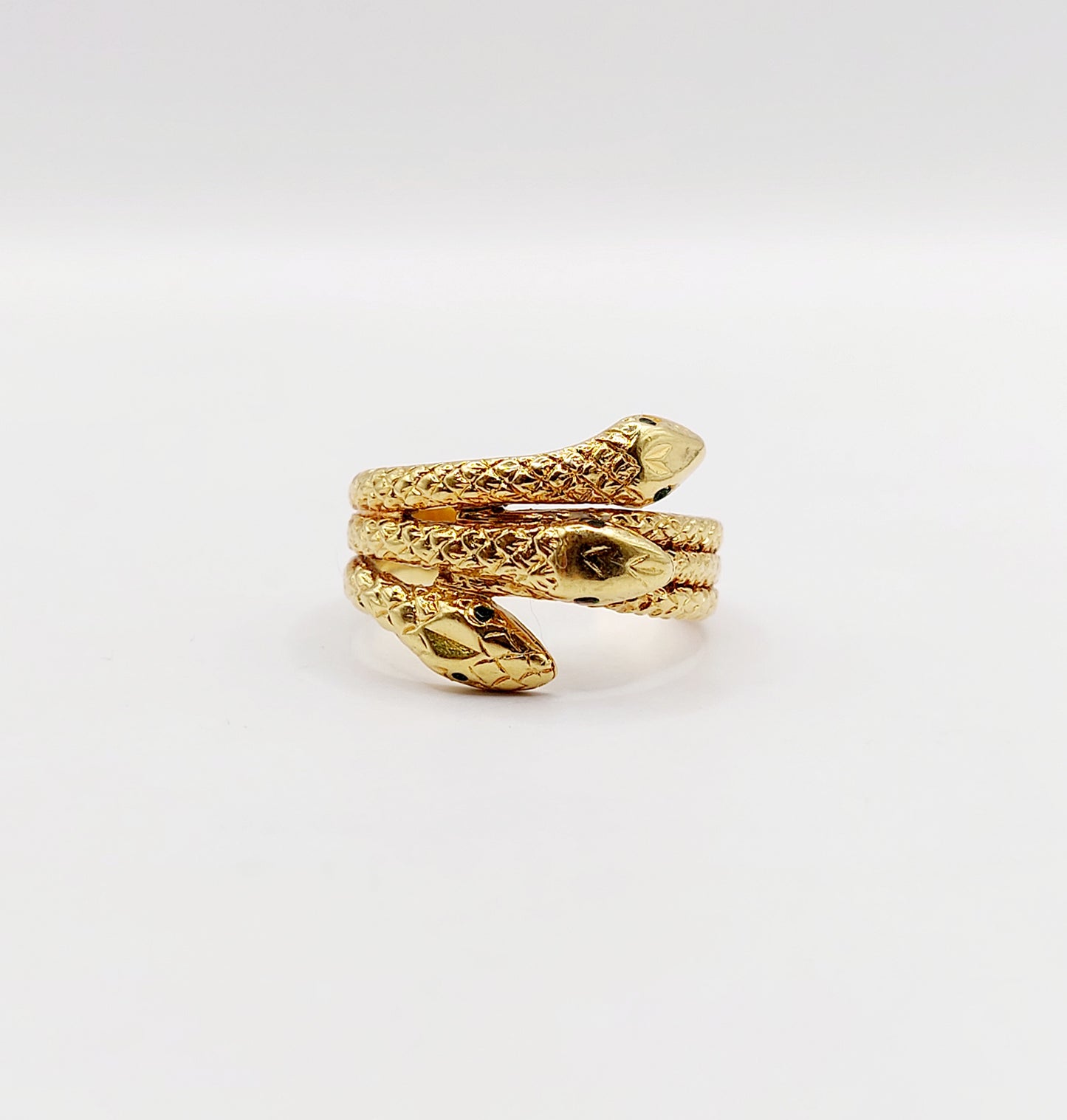 French Antique 3 Headed Snake Ring