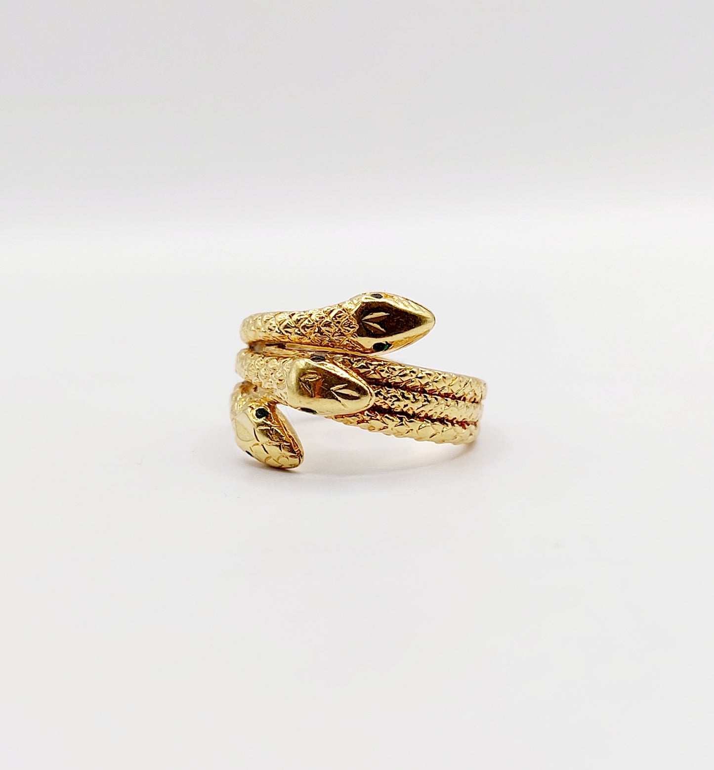 French Antique 3 Headed Snake Ring