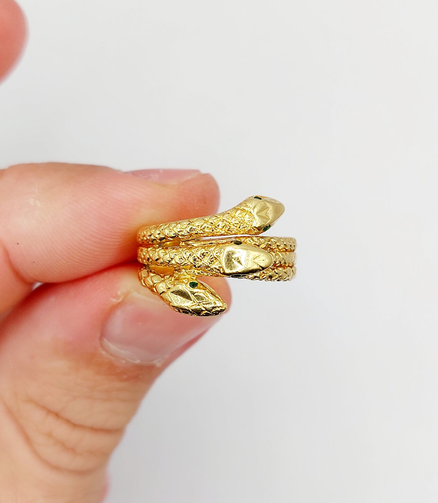 French Antique 3 Headed Snake Ring