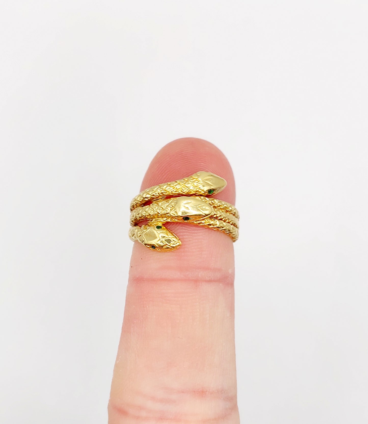 French Antique 3 Headed Snake Ring