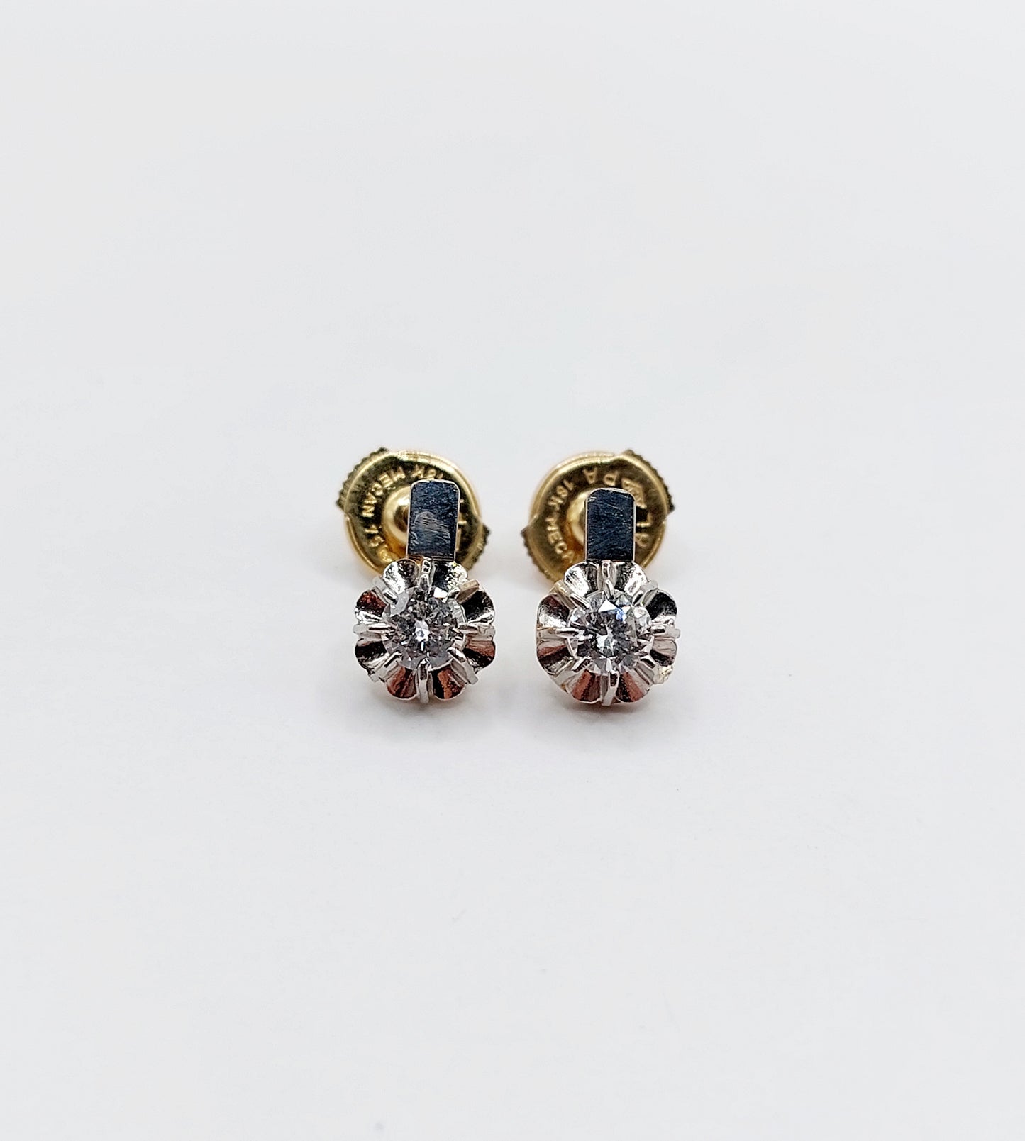 French Art Deco Diamond Stud Earrings