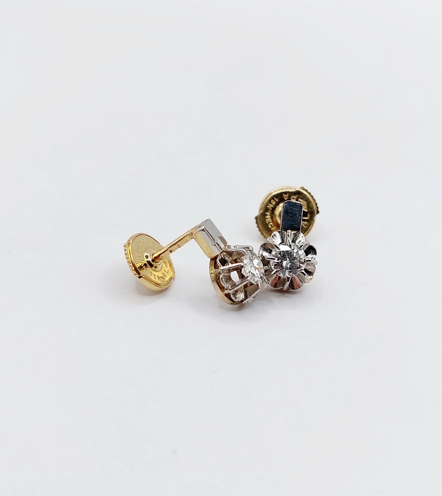 French Art Deco Diamond Stud Earrings