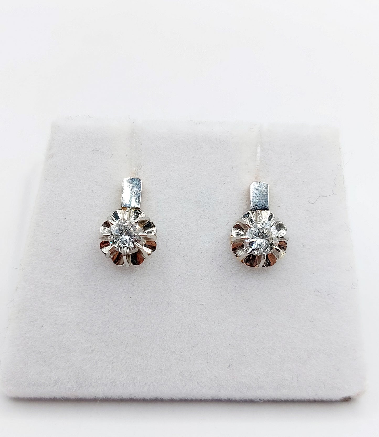 French Art Deco Diamond Stud Earrings