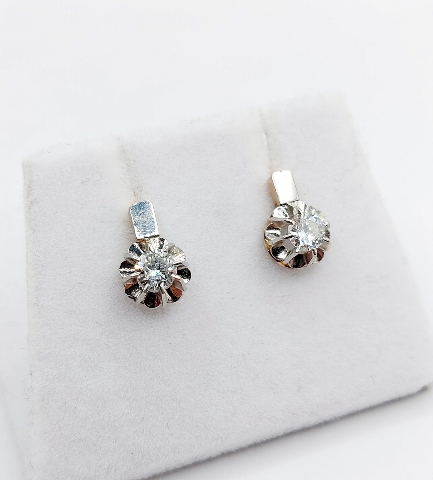 French Art Deco Diamond Stud Earrings