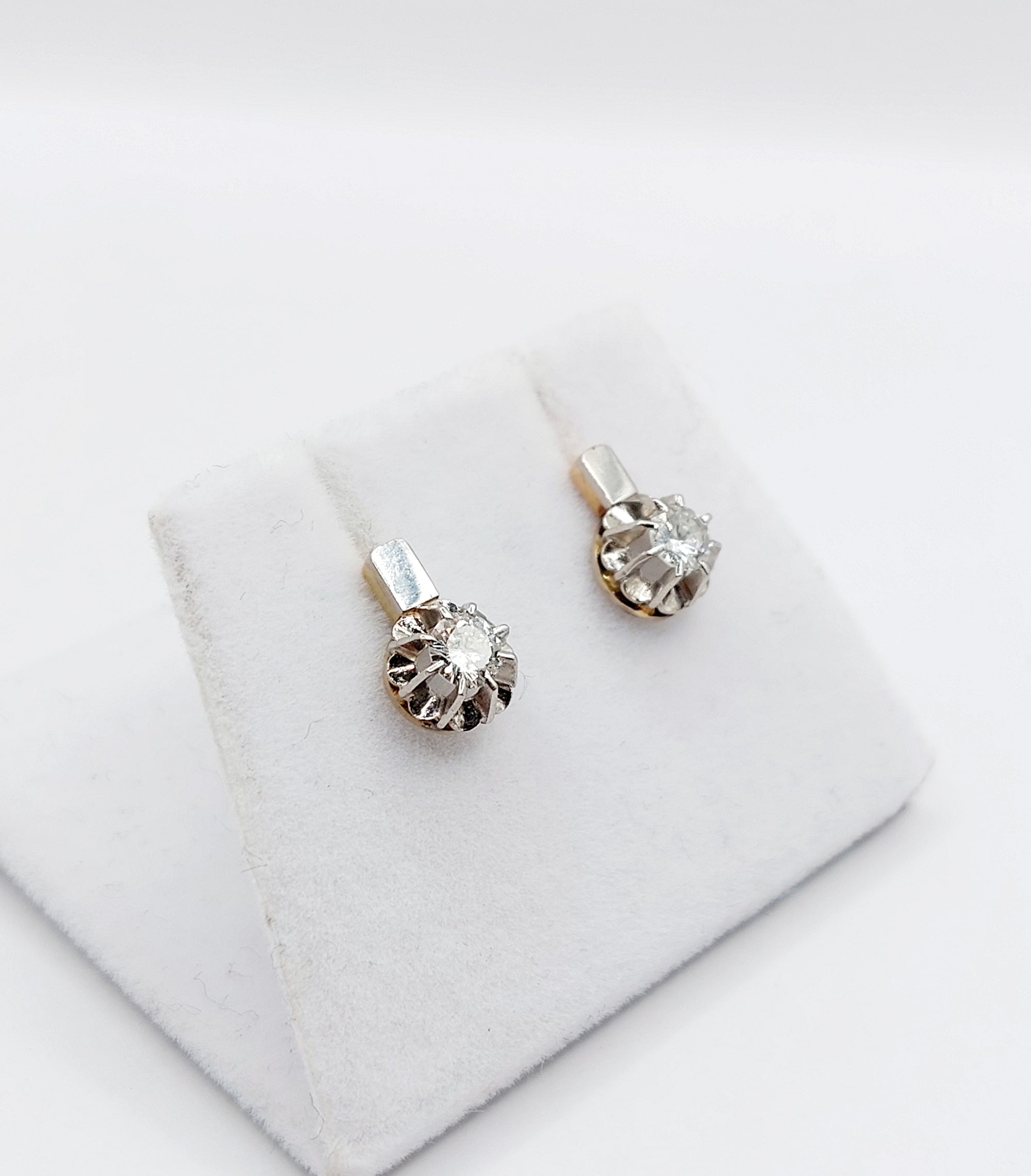 French Art Deco Diamond Stud Earrings