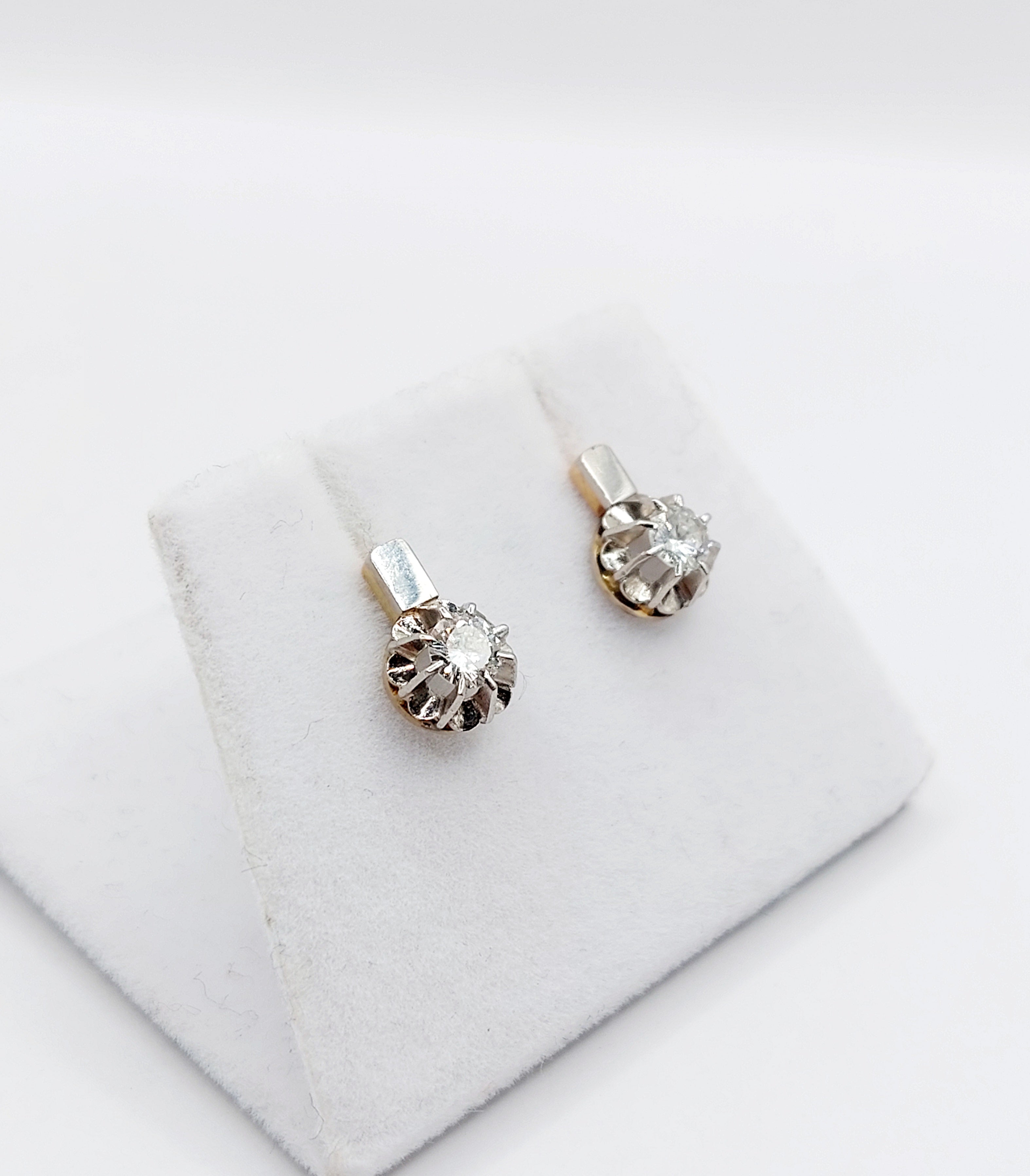 French Art Deco Diamond Stud Earrings