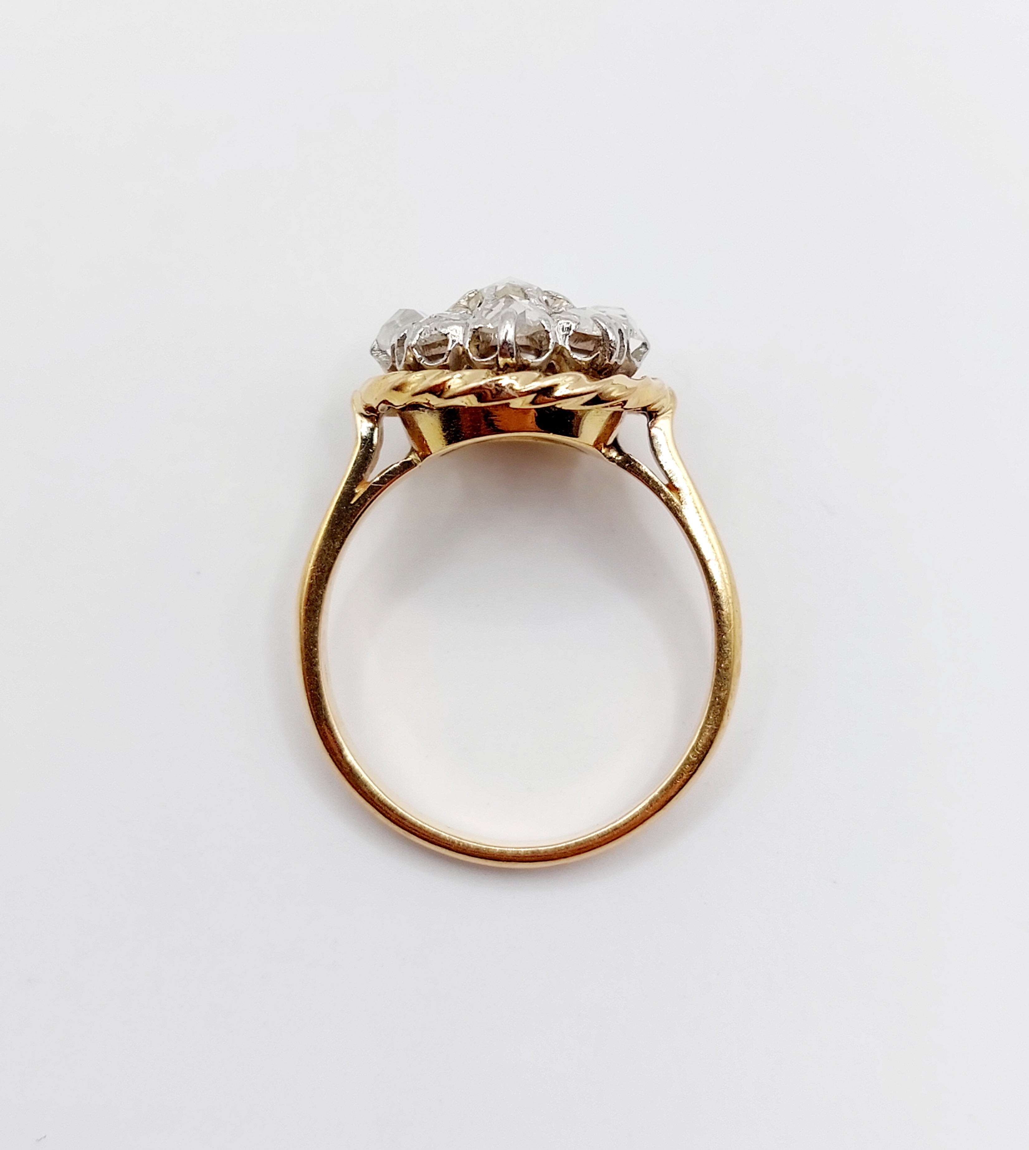 French Antique Diamond Daisy Ring