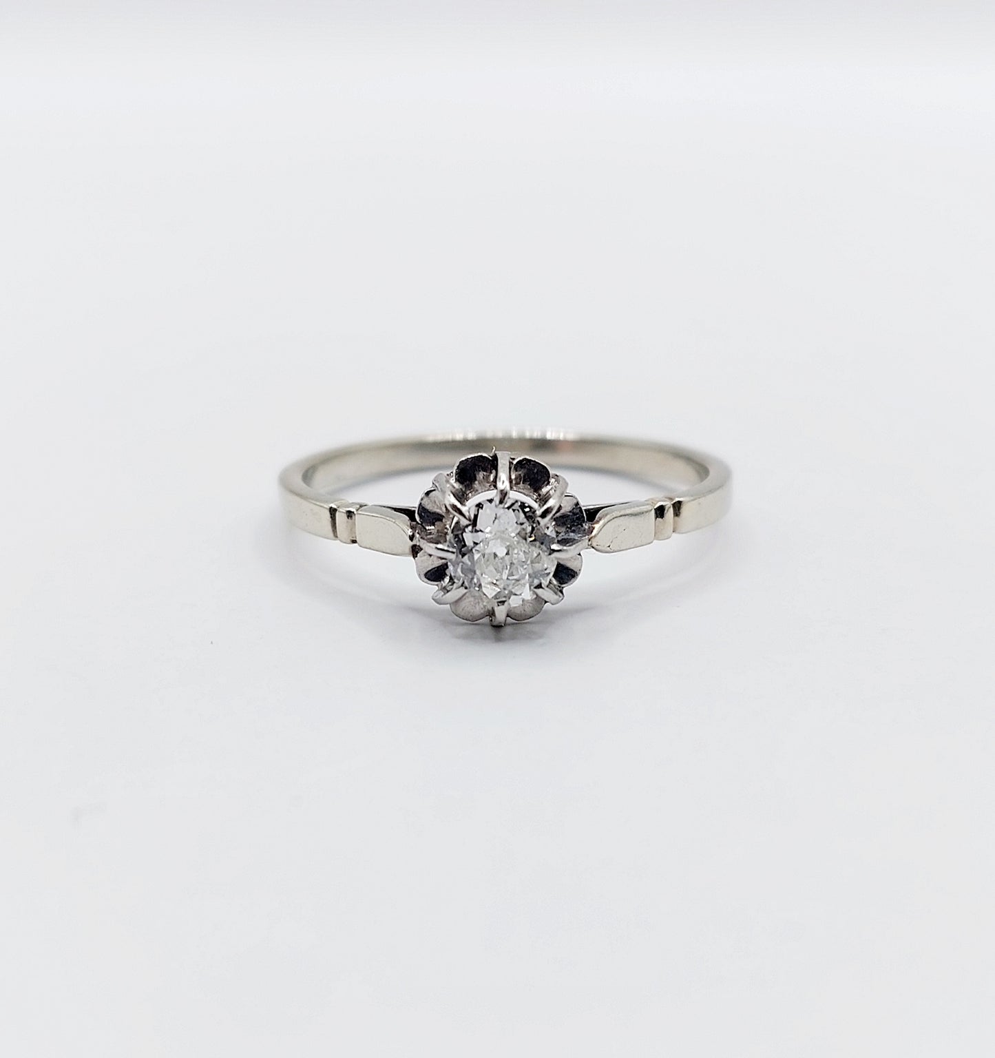 French Art Deco Diamond Solitaire Ring