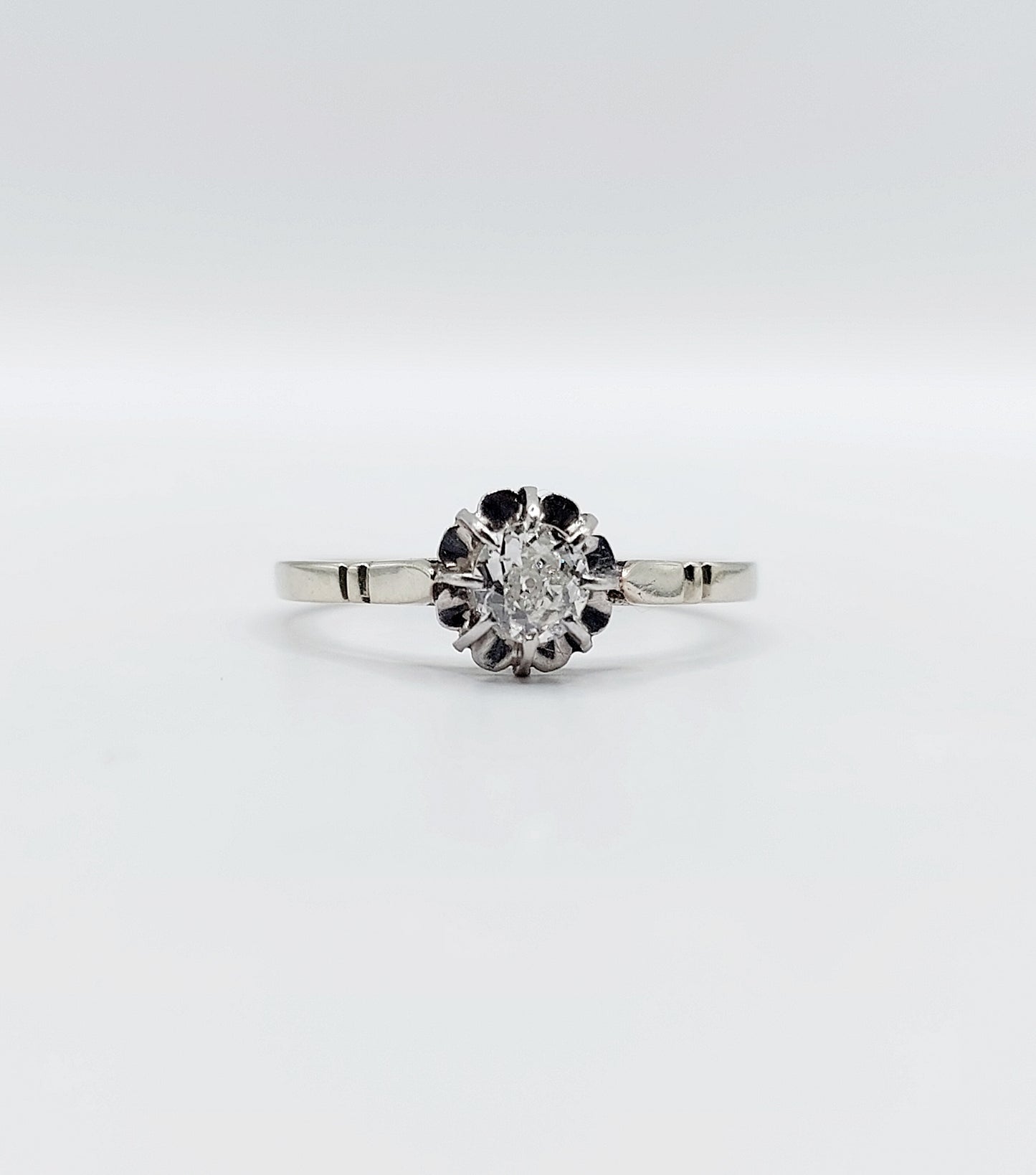 French Art Deco Diamond Solitaire Ring