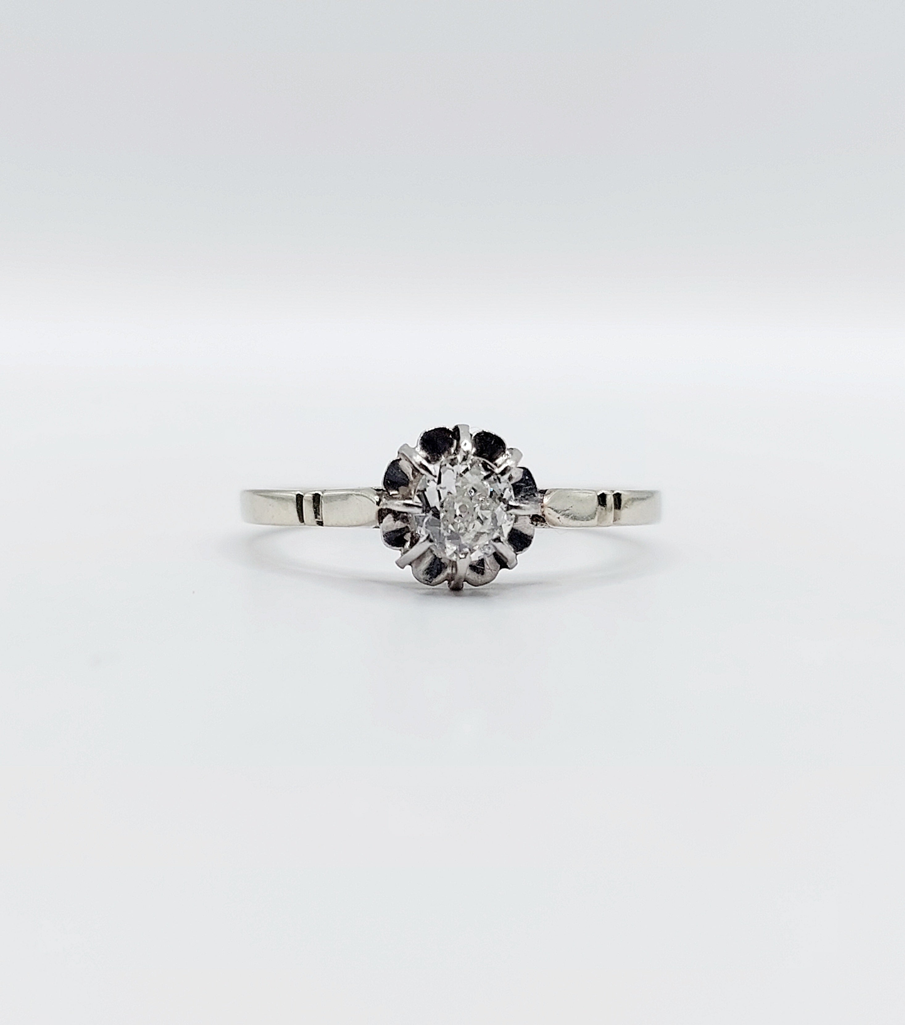 French Art Deco Diamond Solitaire Ring