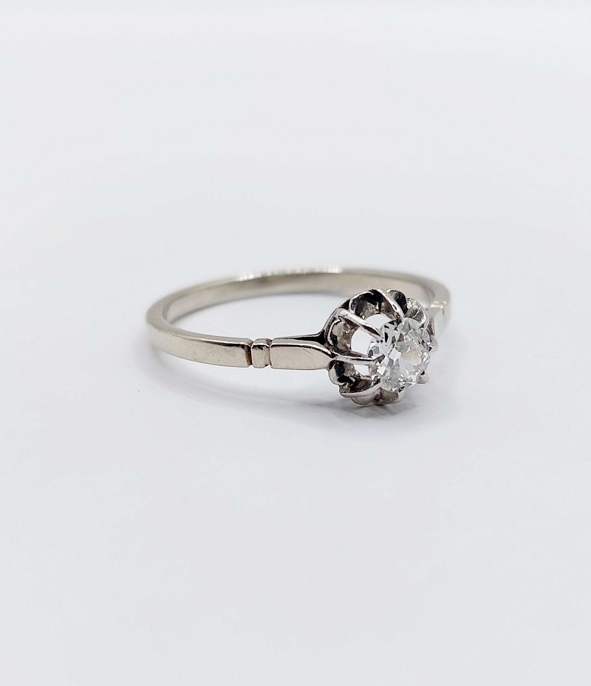 French Art Deco Diamond Solitaire Ring