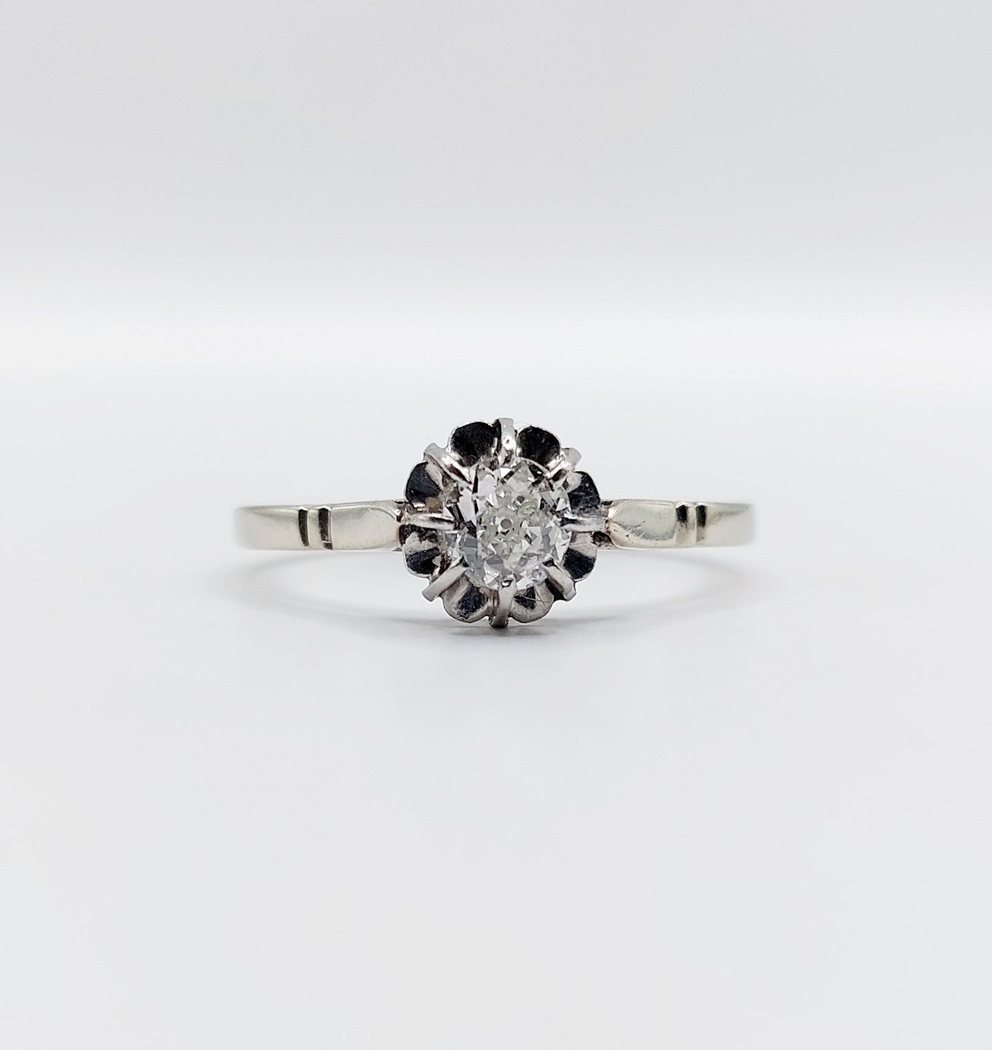 French Art Deco Diamond Solitaire Ring