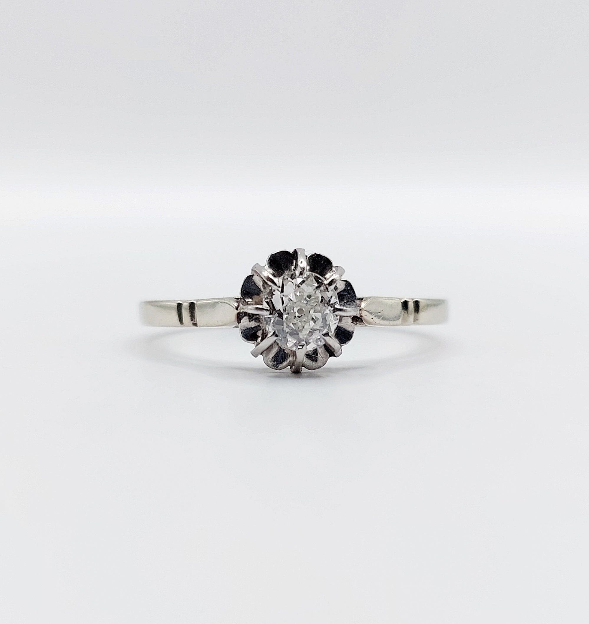 French Art Deco Diamond Solitaire Ring