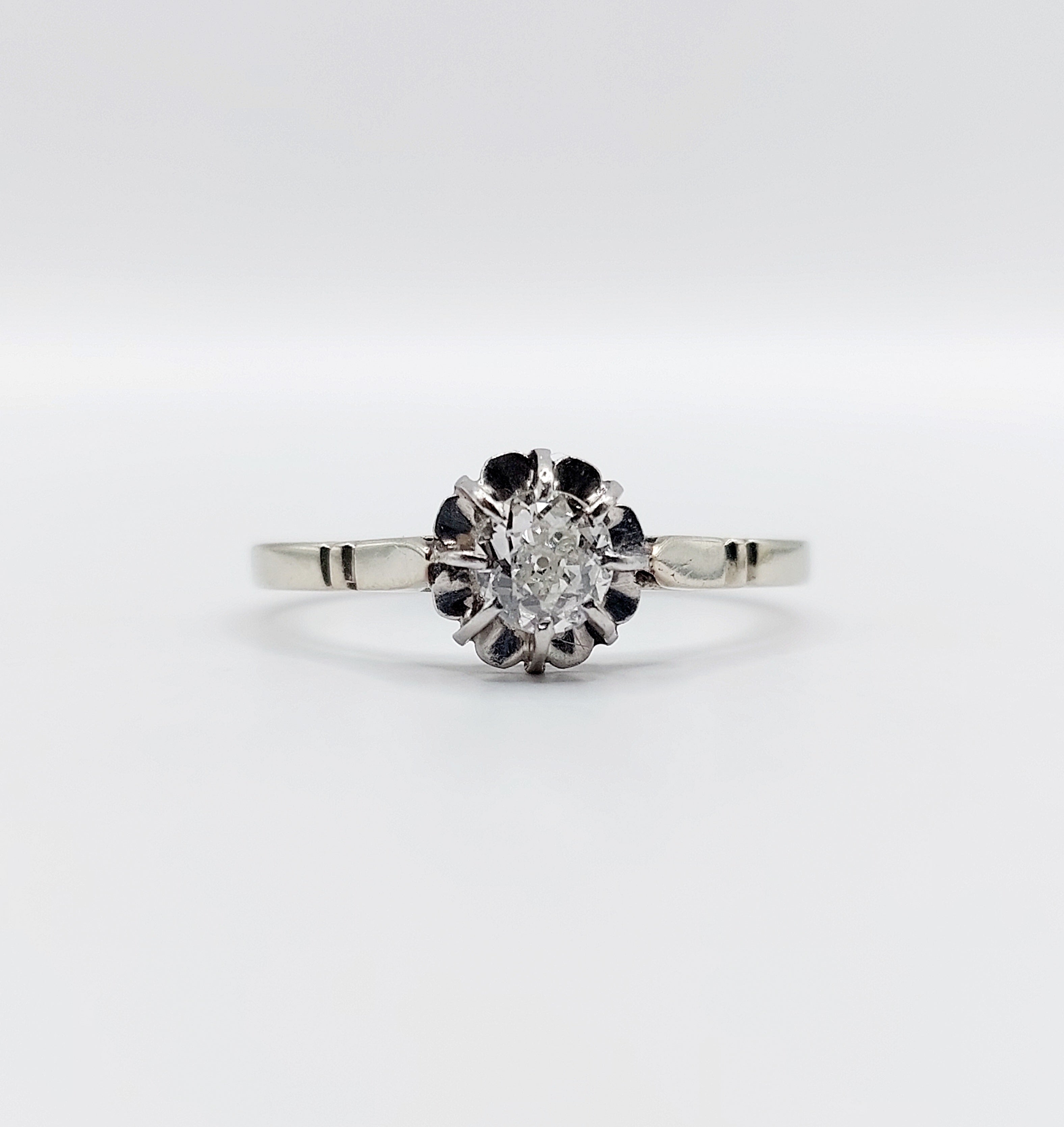 French Art Deco Diamond Solitaire Ring
