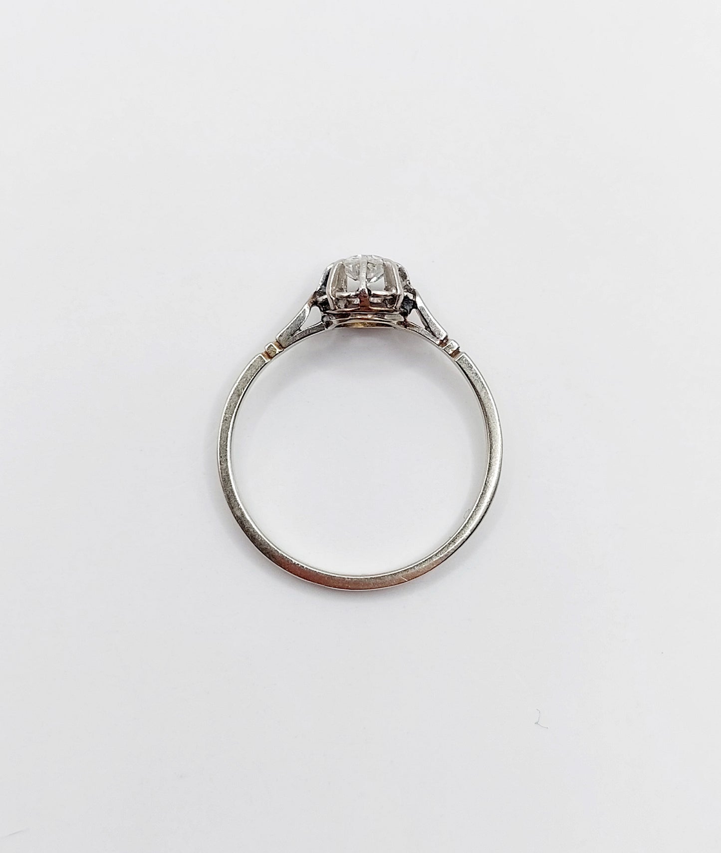 French Art Deco Diamond Solitaire Ring