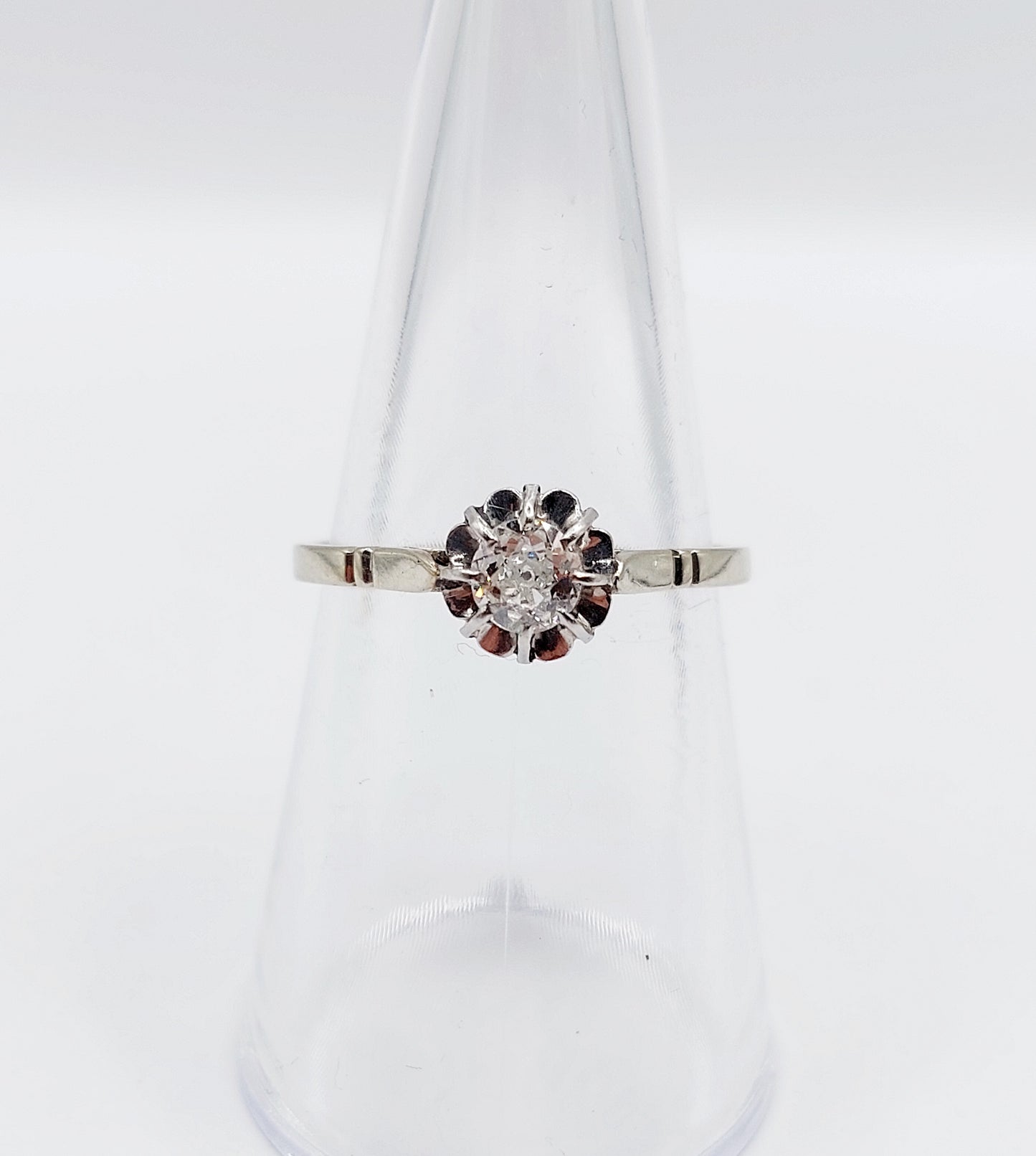 French Art Deco Diamond Solitaire Ring