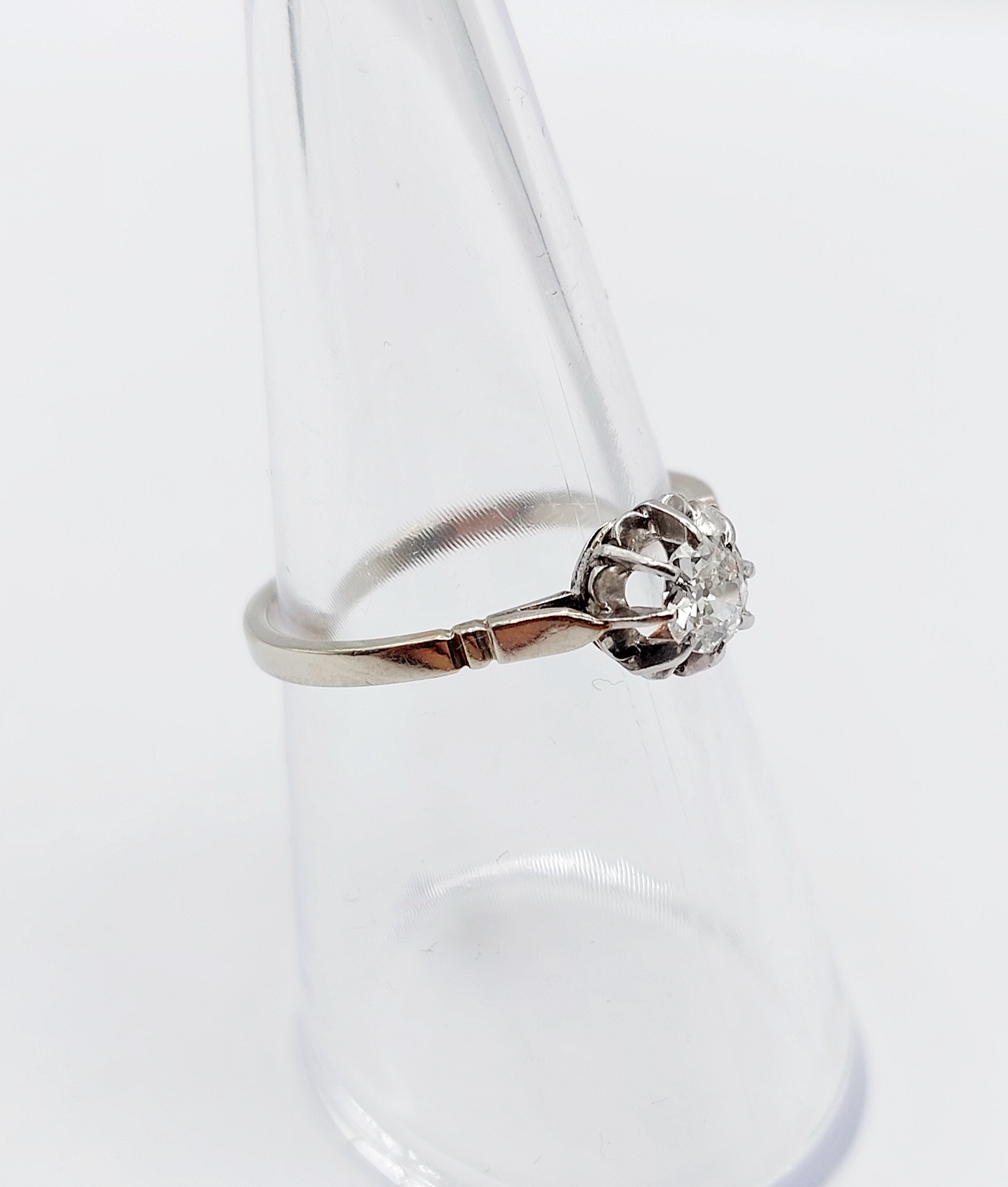 French Art Deco Diamond Solitaire Ring
