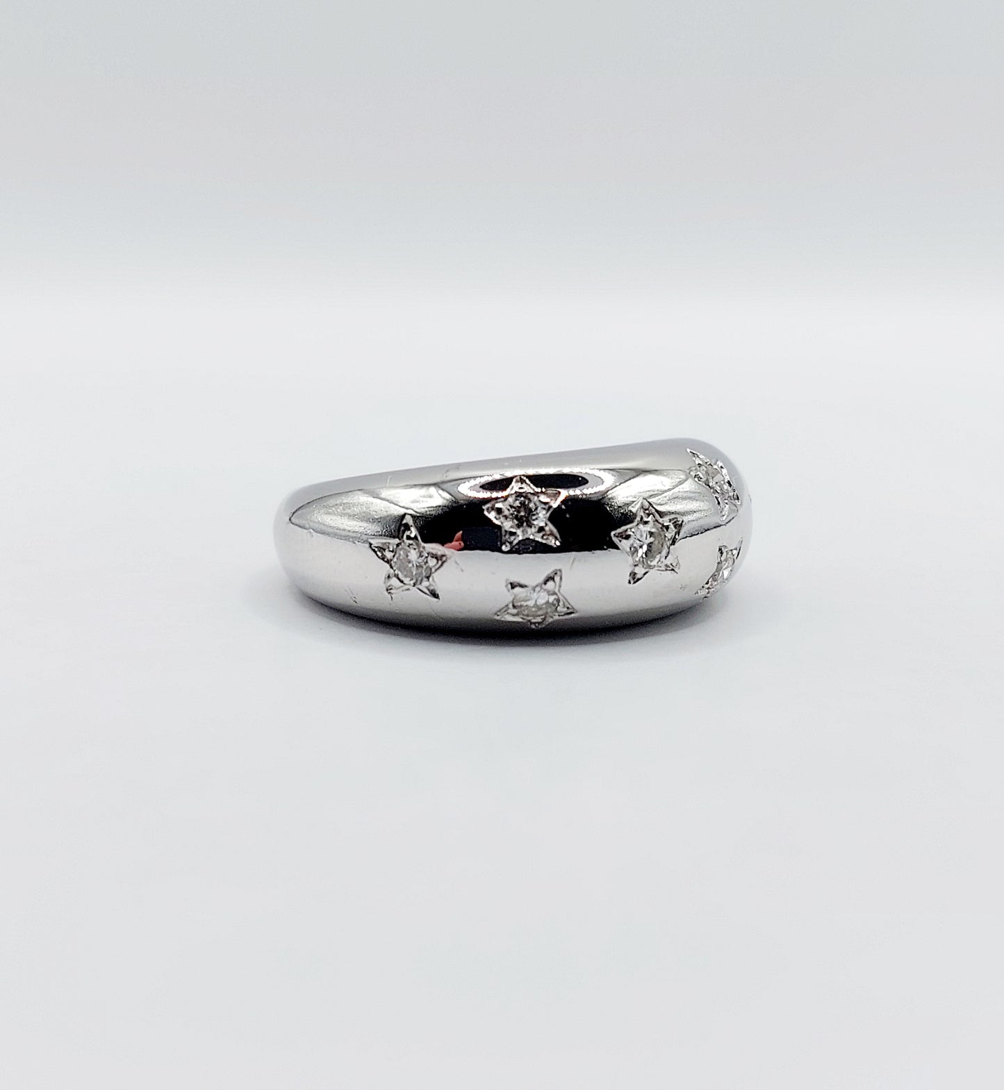 French Diamond Bombé Domed Ring