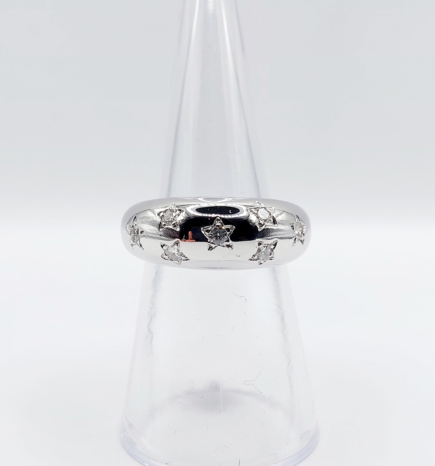 French Diamond Bombé Domed Ring