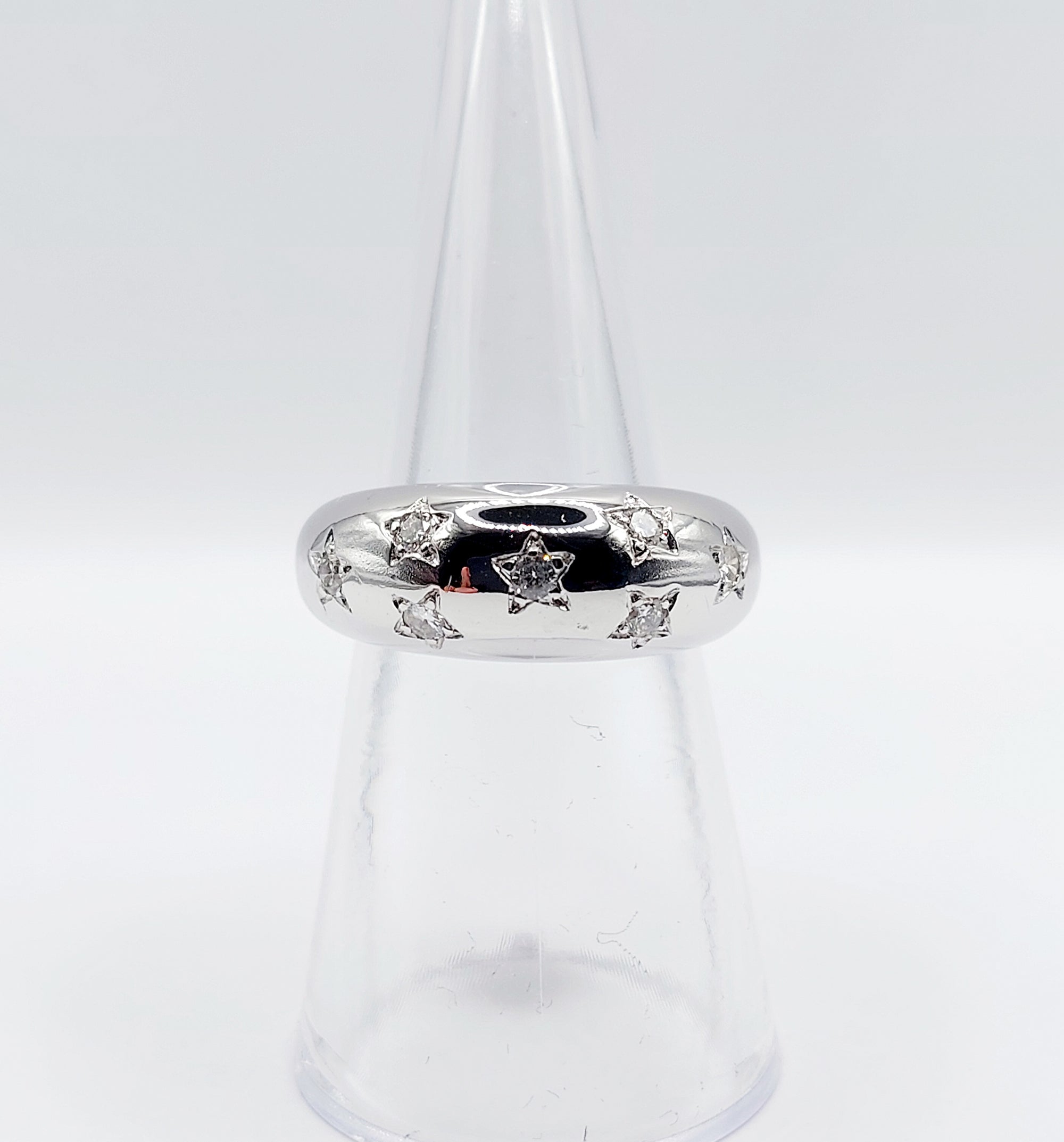 French Diamond Bombé Domed Ring