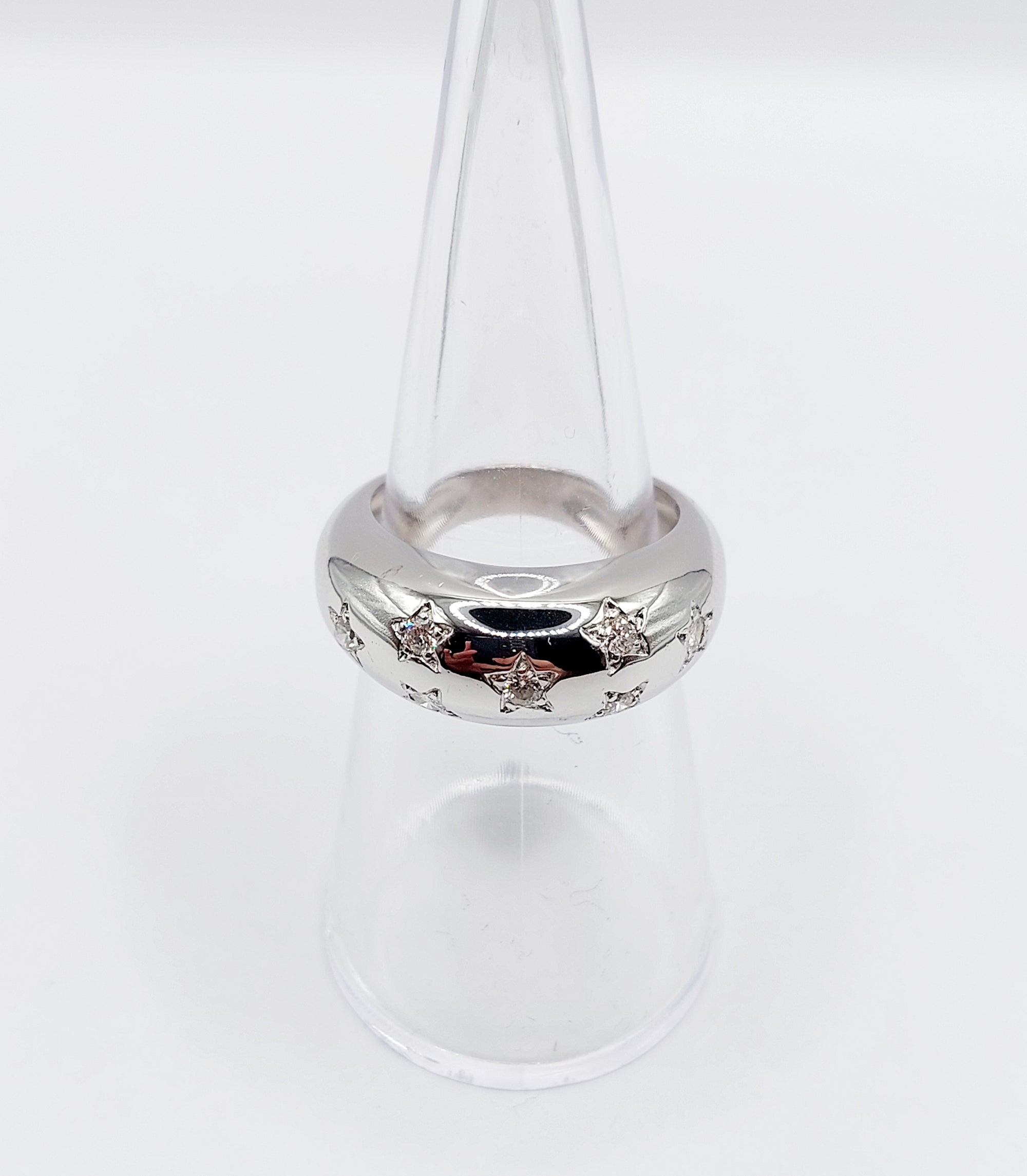 French Diamond Bombé Domed Ring