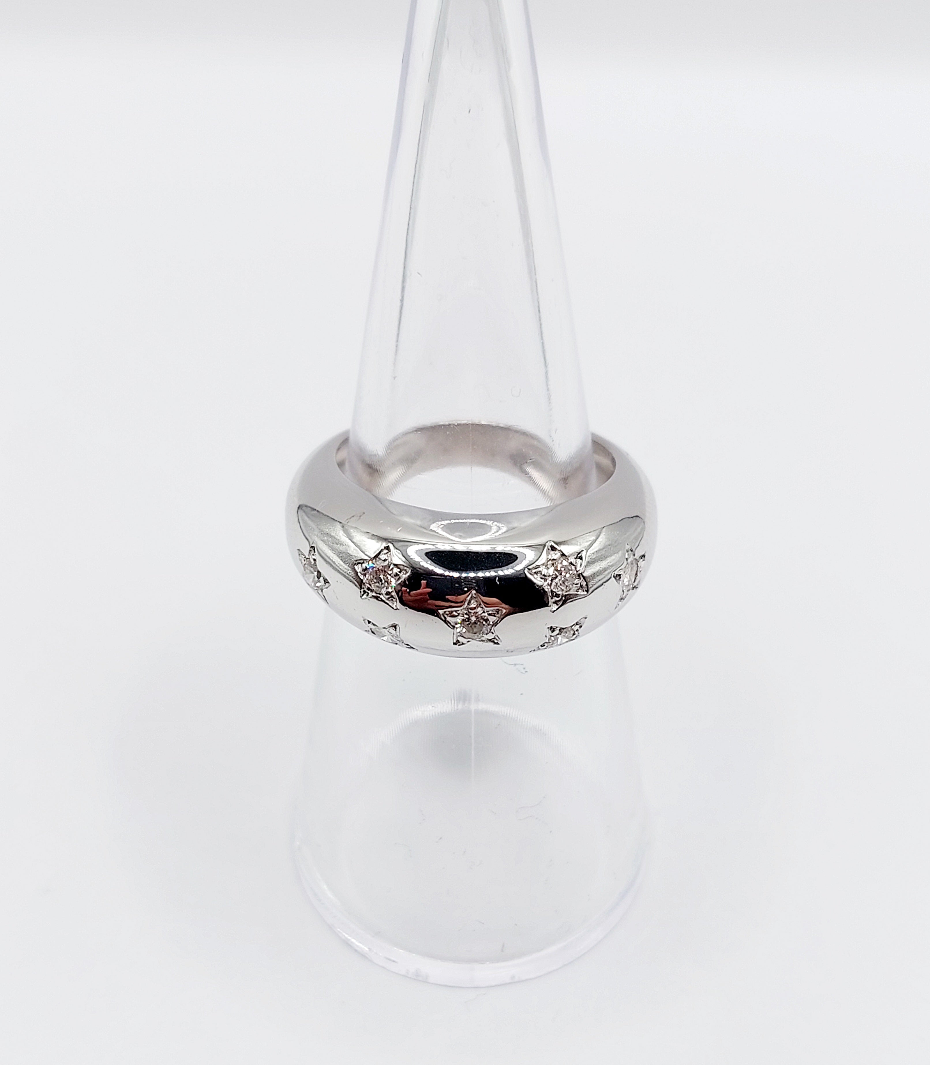 French Diamond Bombé Domed Ring