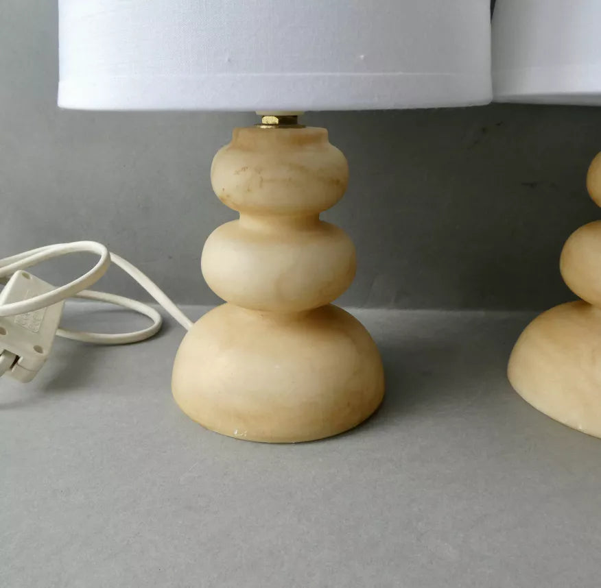 Pair of Alabaster French 1970s Lamps