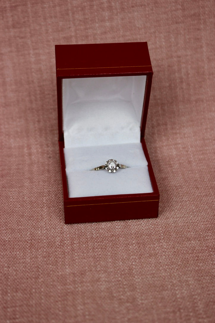 French Art Deco Diamond Solitaire Ring