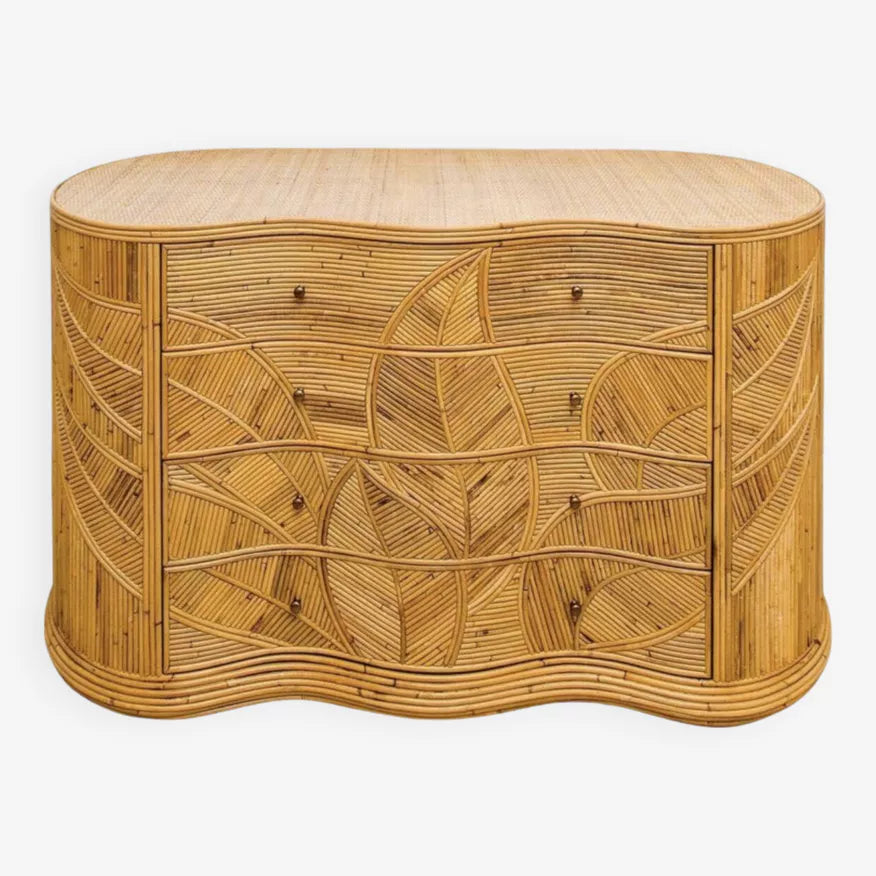 French Rattan Chest of Drawers