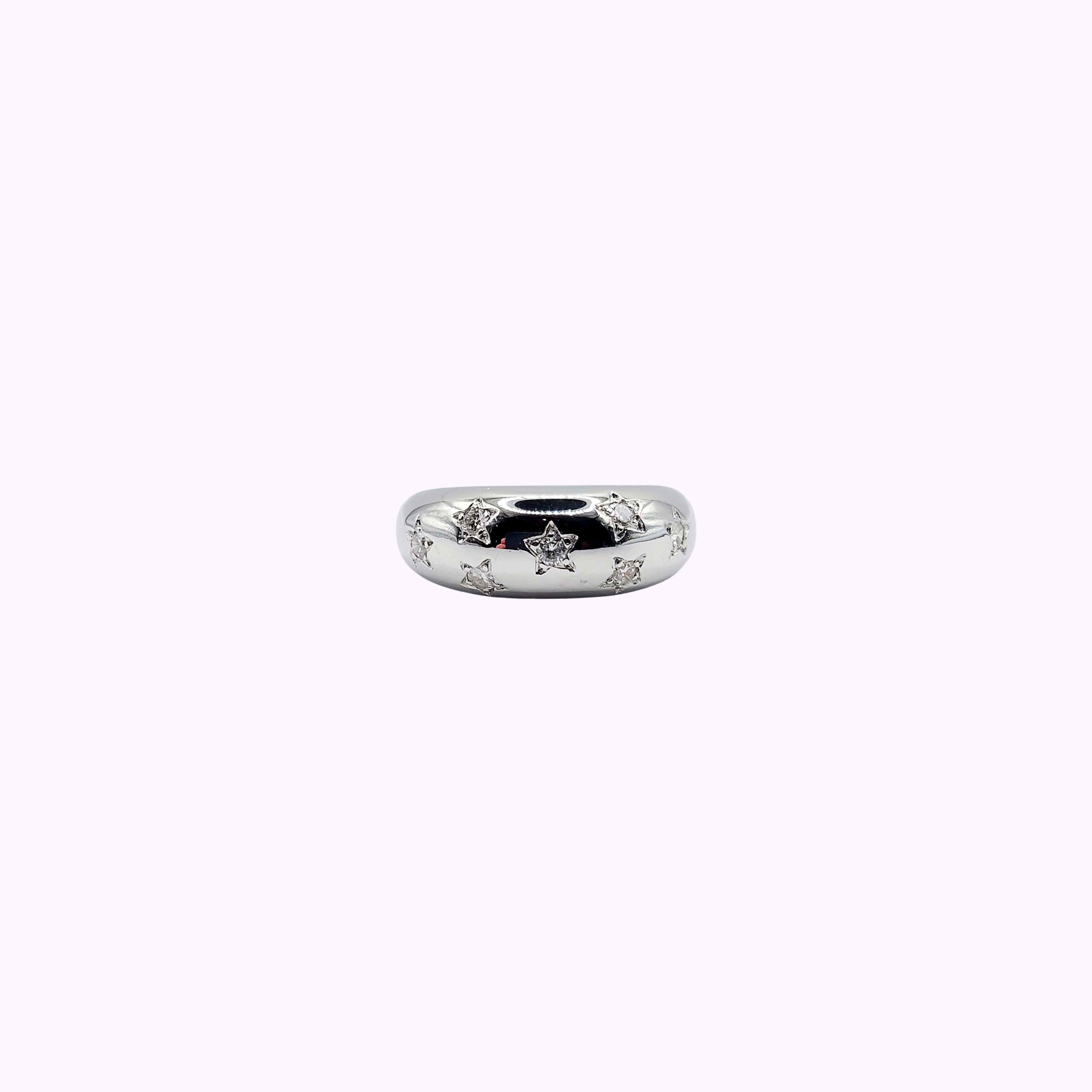 French Diamond Bombé Domed Ring