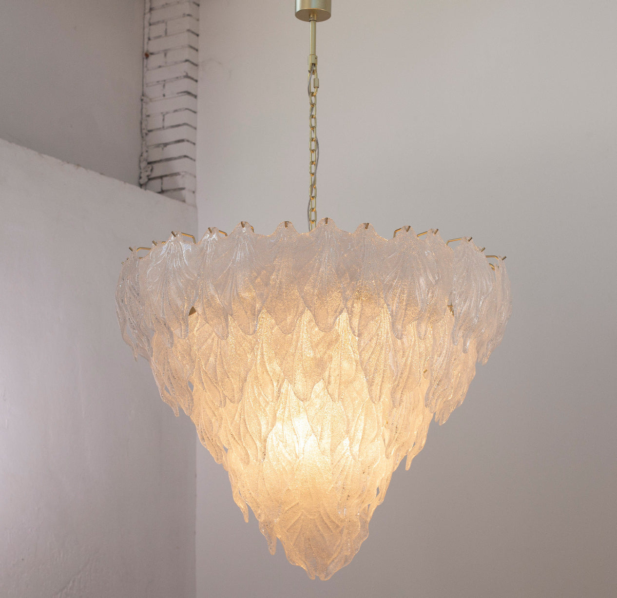 Large Leaf Murano Chandelier