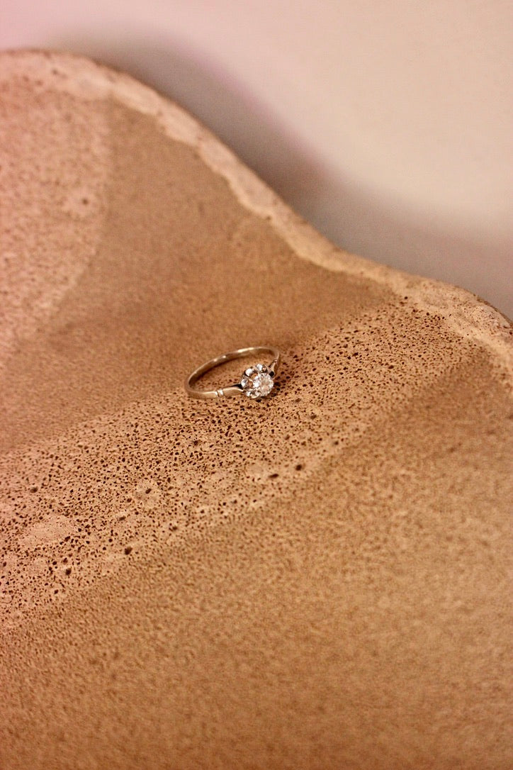 French Art Deco Diamond Solitaire Ring