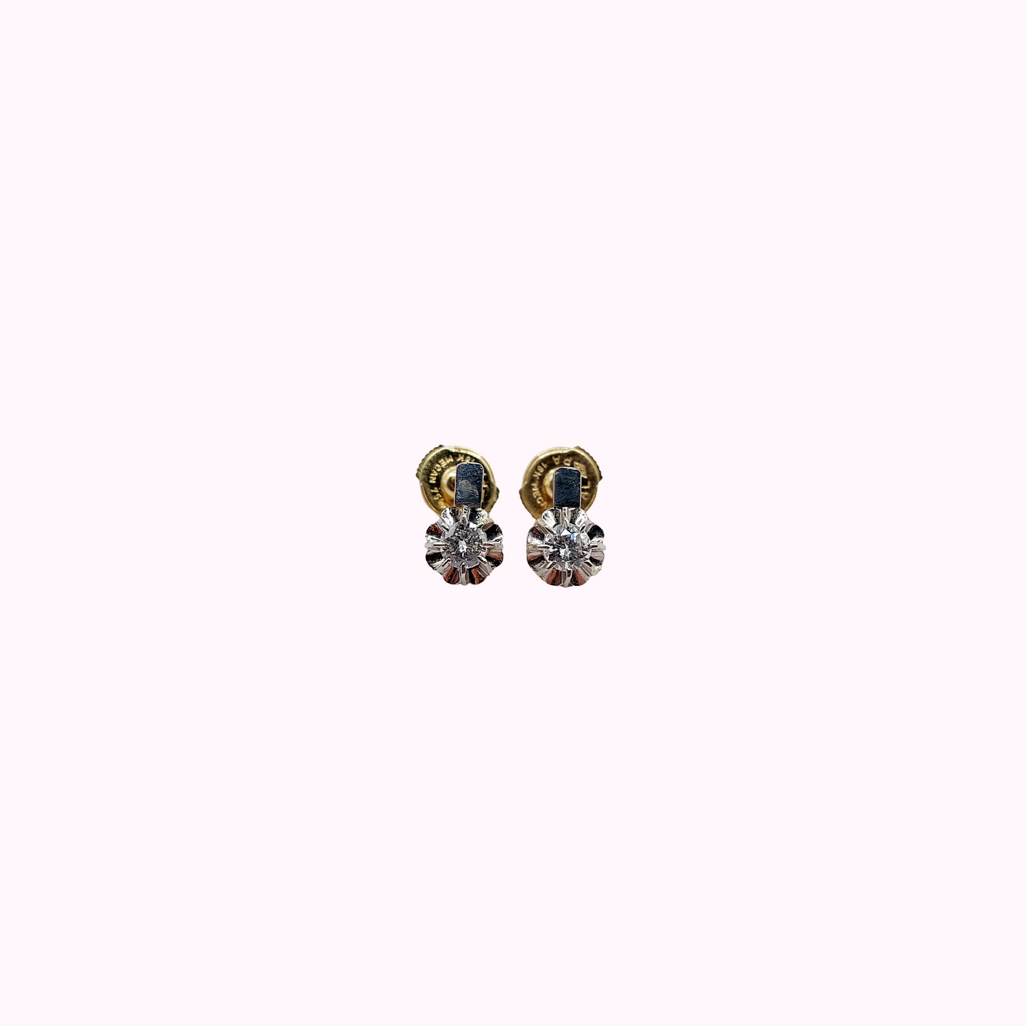 French Art Deco Diamond Stud Earrings