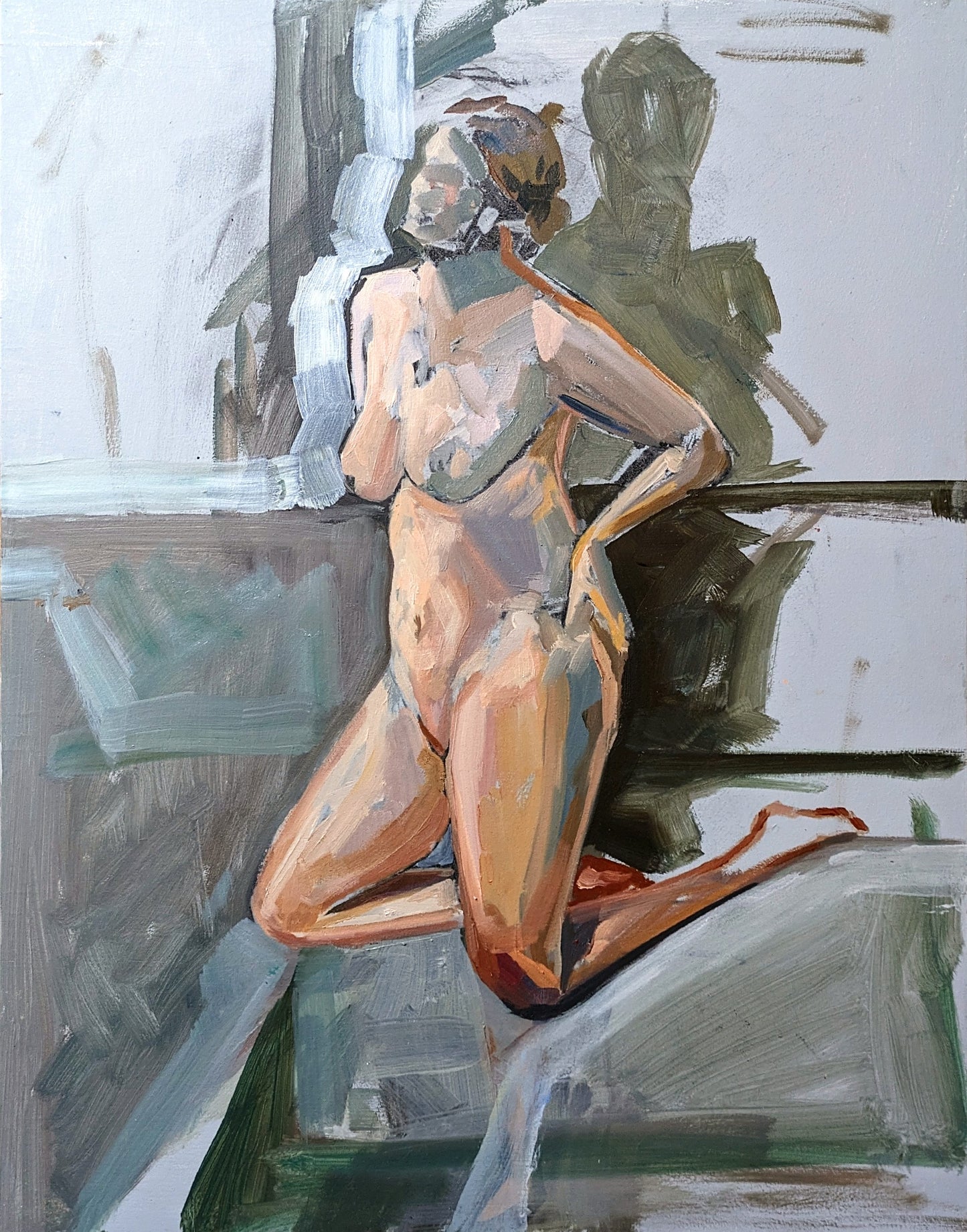"Woman kneeling in Sunlight" by Melissa Clements