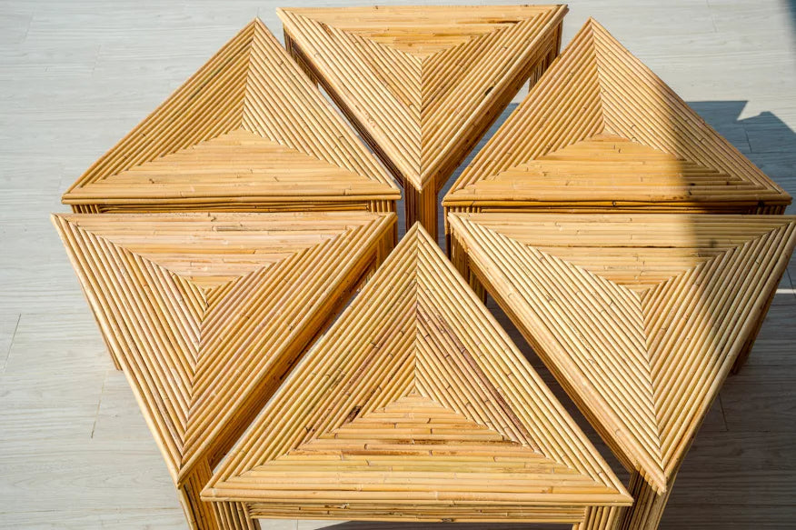 French Rattan Side Tables Vivai Del Sud