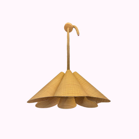 Rattan & Rope Pleated Pendant