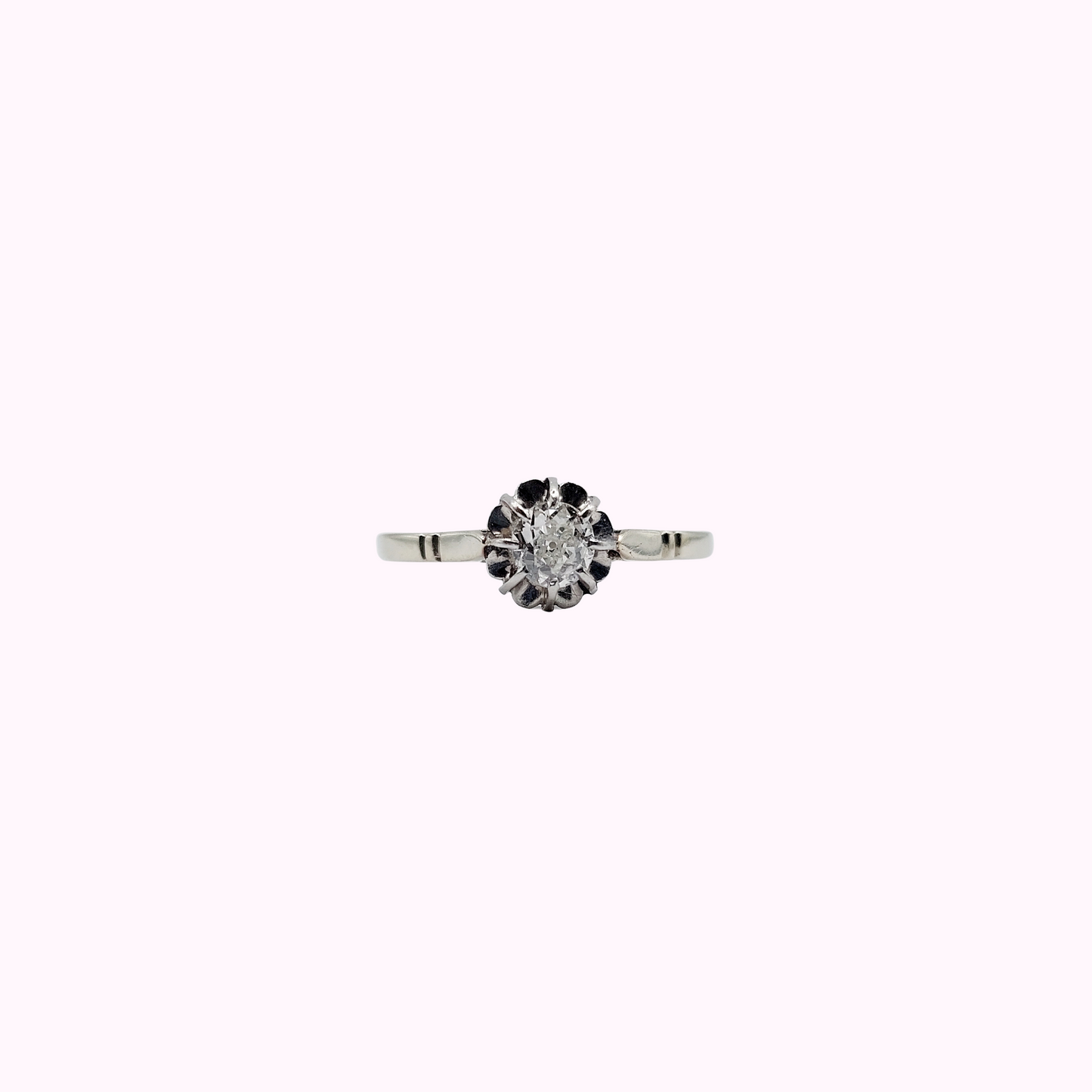 French Art Deco Diamond Solitaire Ring