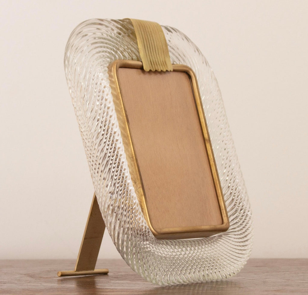 Murano and brass photo frame