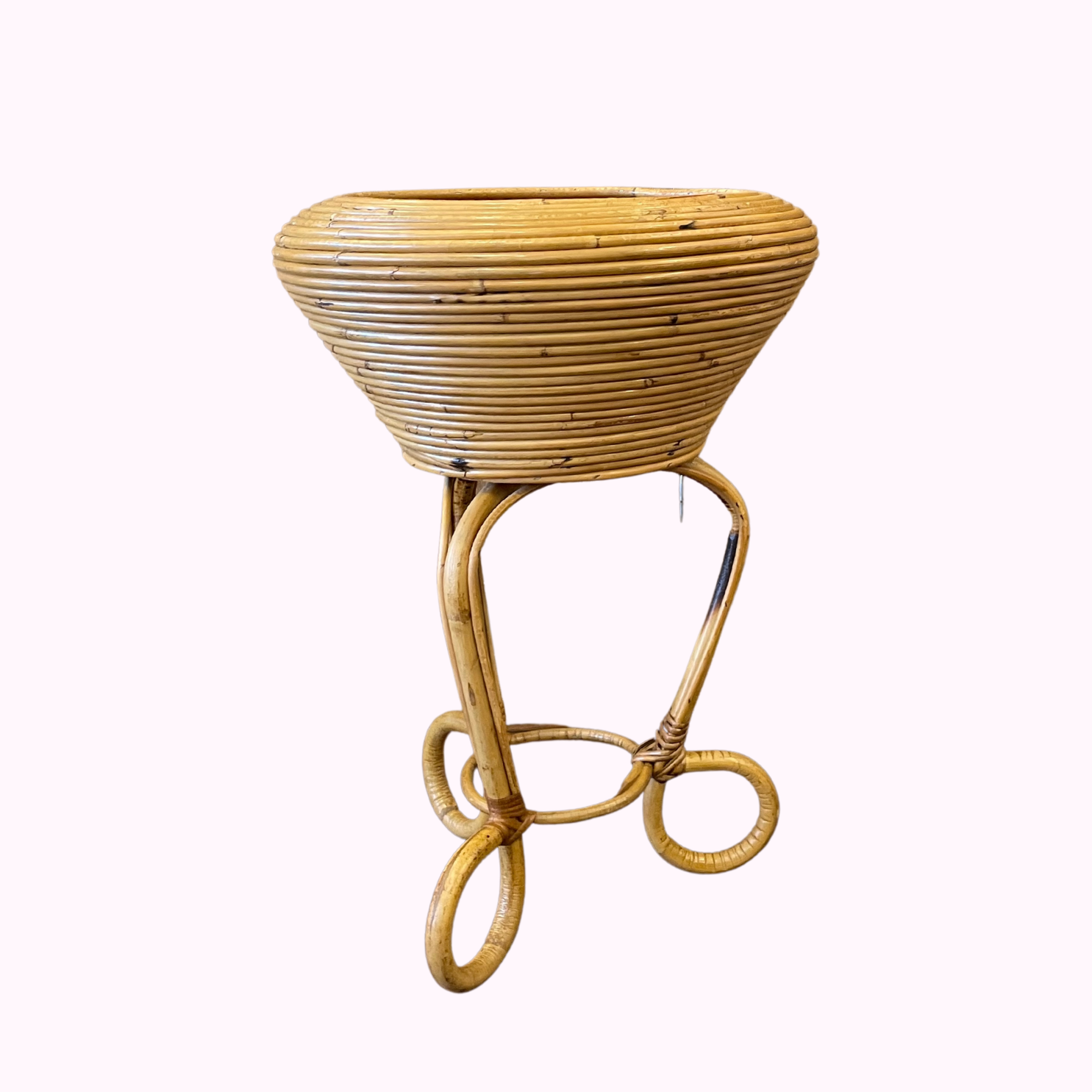 Italian 1960s Bamboo plant holder