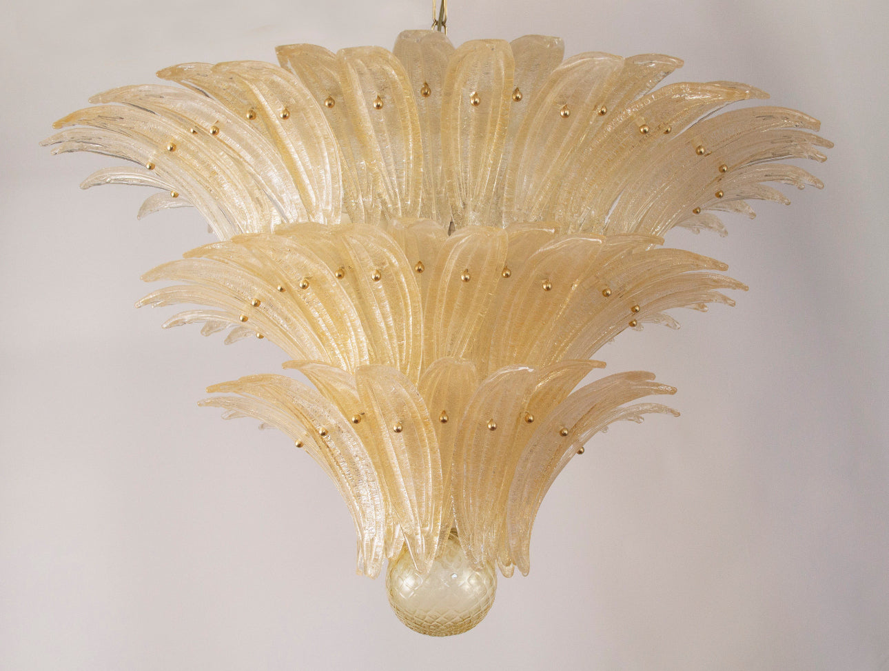 Palmette Murano Chandelier with leaves