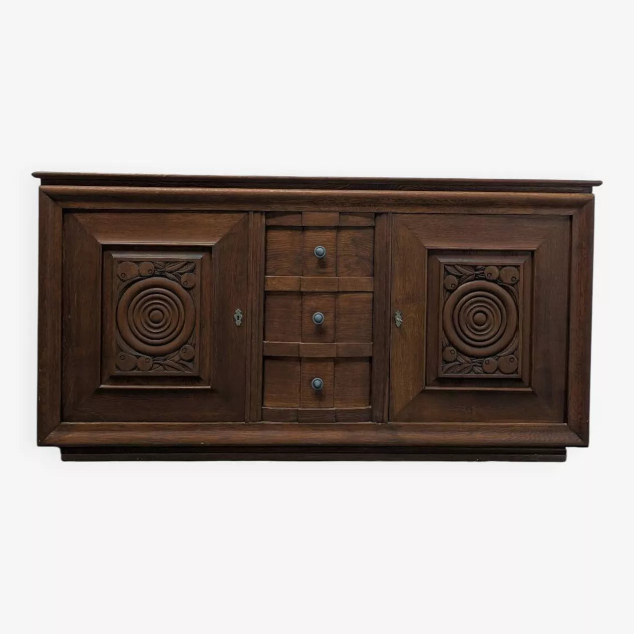 Charles Dudouyt French Oak Buffet 1930s