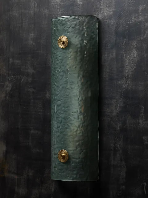 Teal Murano & Brass Sconce