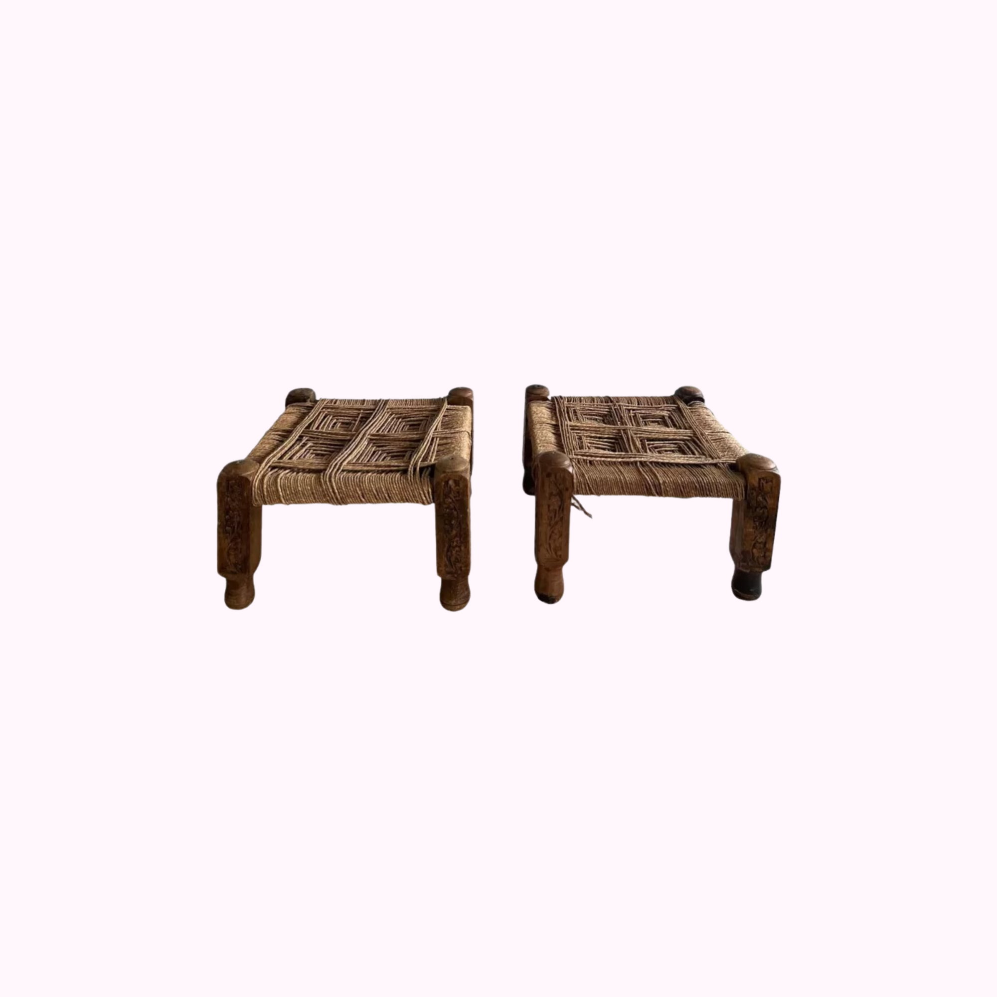 4 Square Midcentury France Vintage Stool