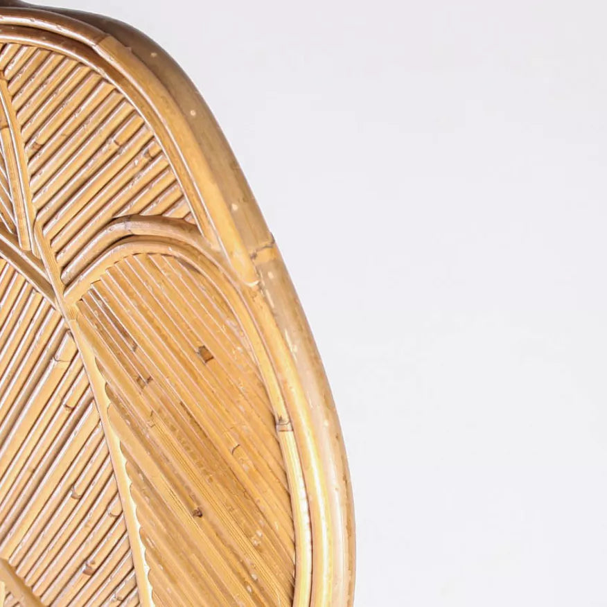 French Rattan Floor Mirror